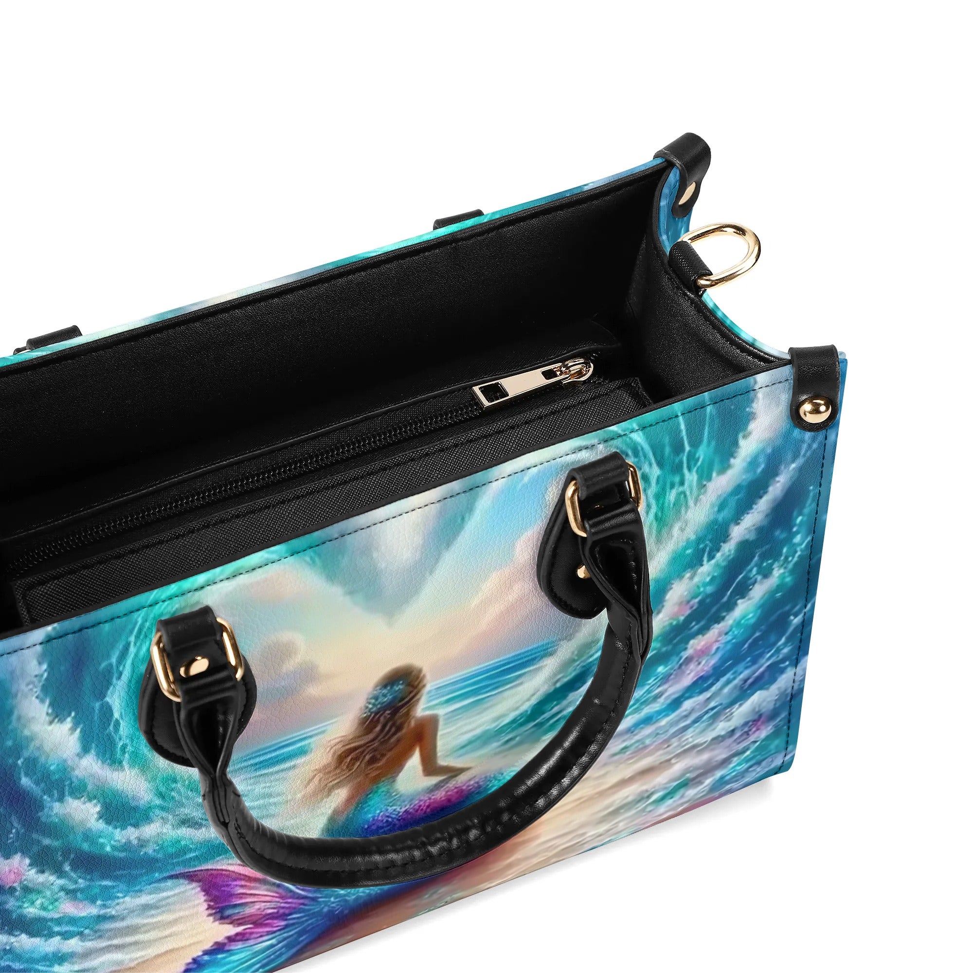 MERMAID WAVES LEATHER HANDBAG - YHLT0410244