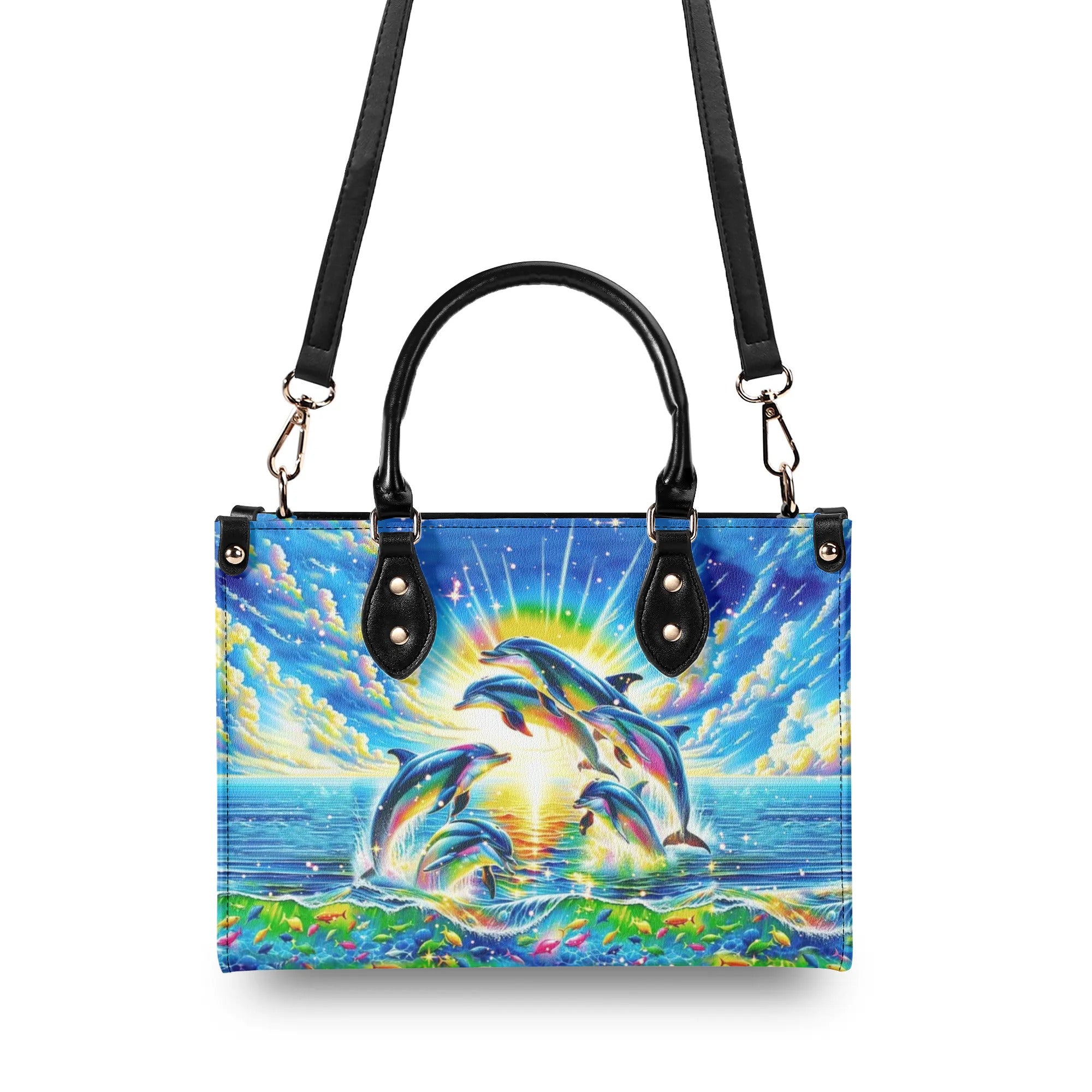 COLORFUL DOLPHIN LEATHER HANDBAG - TLNT0708243