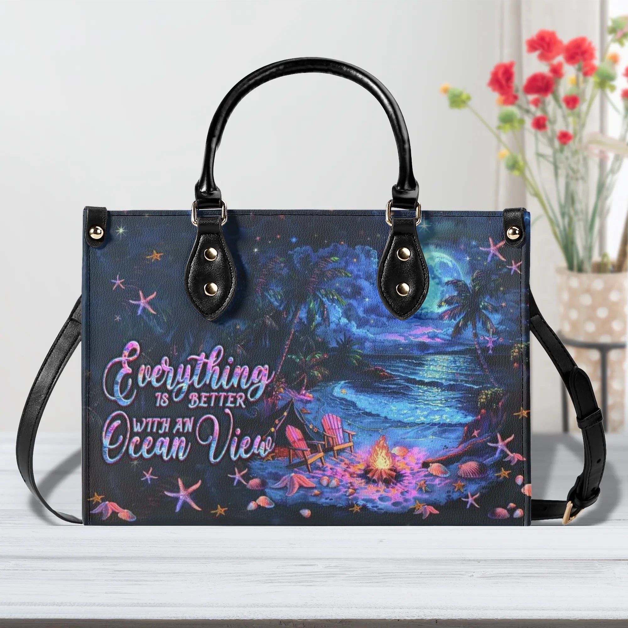 EVERYTHING IS BETTER LEATHER HANDBAG - TLPQ1106245