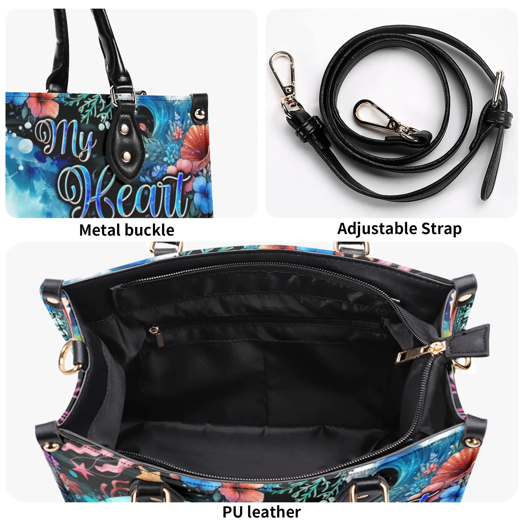 MY HEART BELONGS TO THE SEA MERMAID LEATHER HANDBAG - TYQY2805245