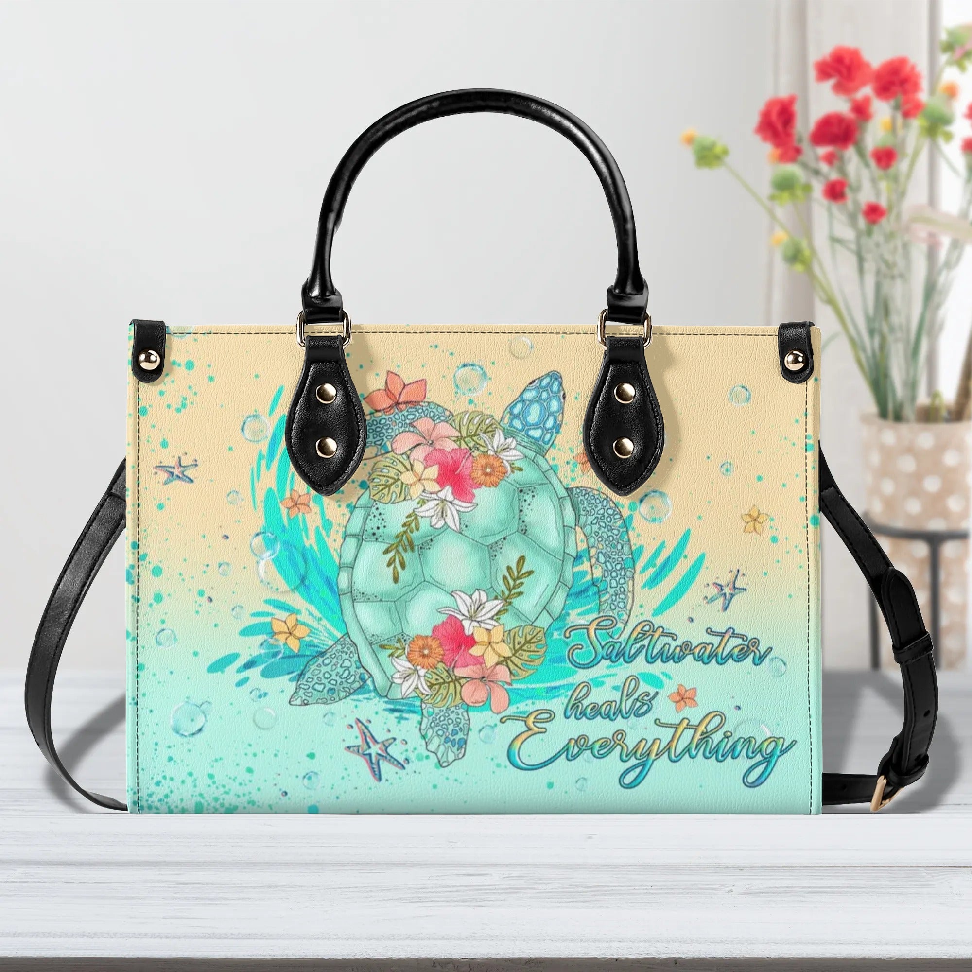 SALTWATER HEALS EVERYTHING LEATHER HANDBAG - YHLT2207244