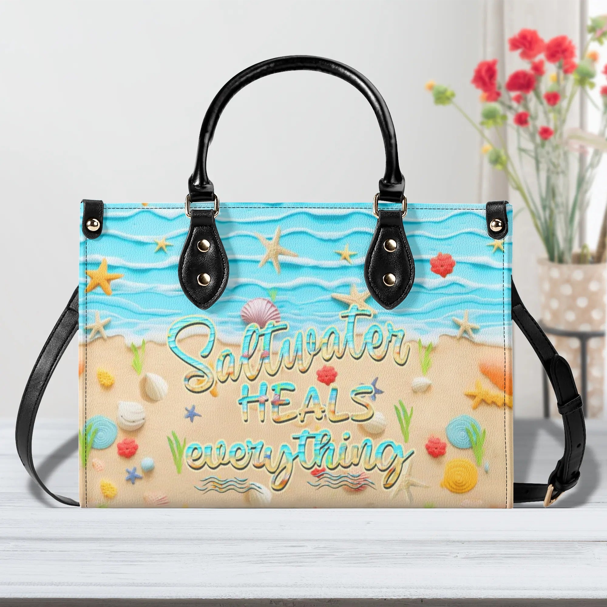 SALTWATER HEALS EVERYTHING LEATHER HANDBAG - YHHN1806242