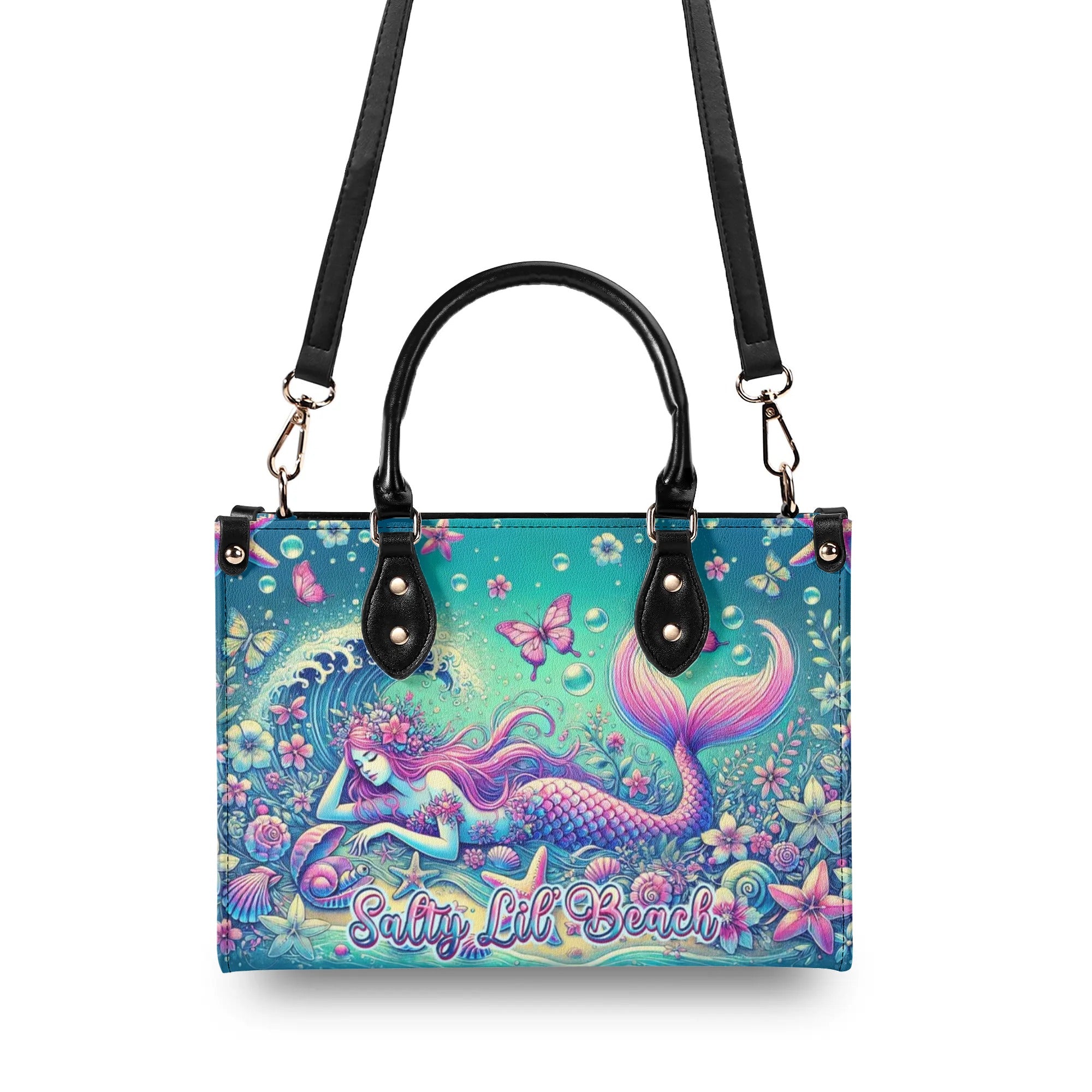 SALTY LIL' BEACH MERMAID LEATHER HANDBAG - TLPQ0207241