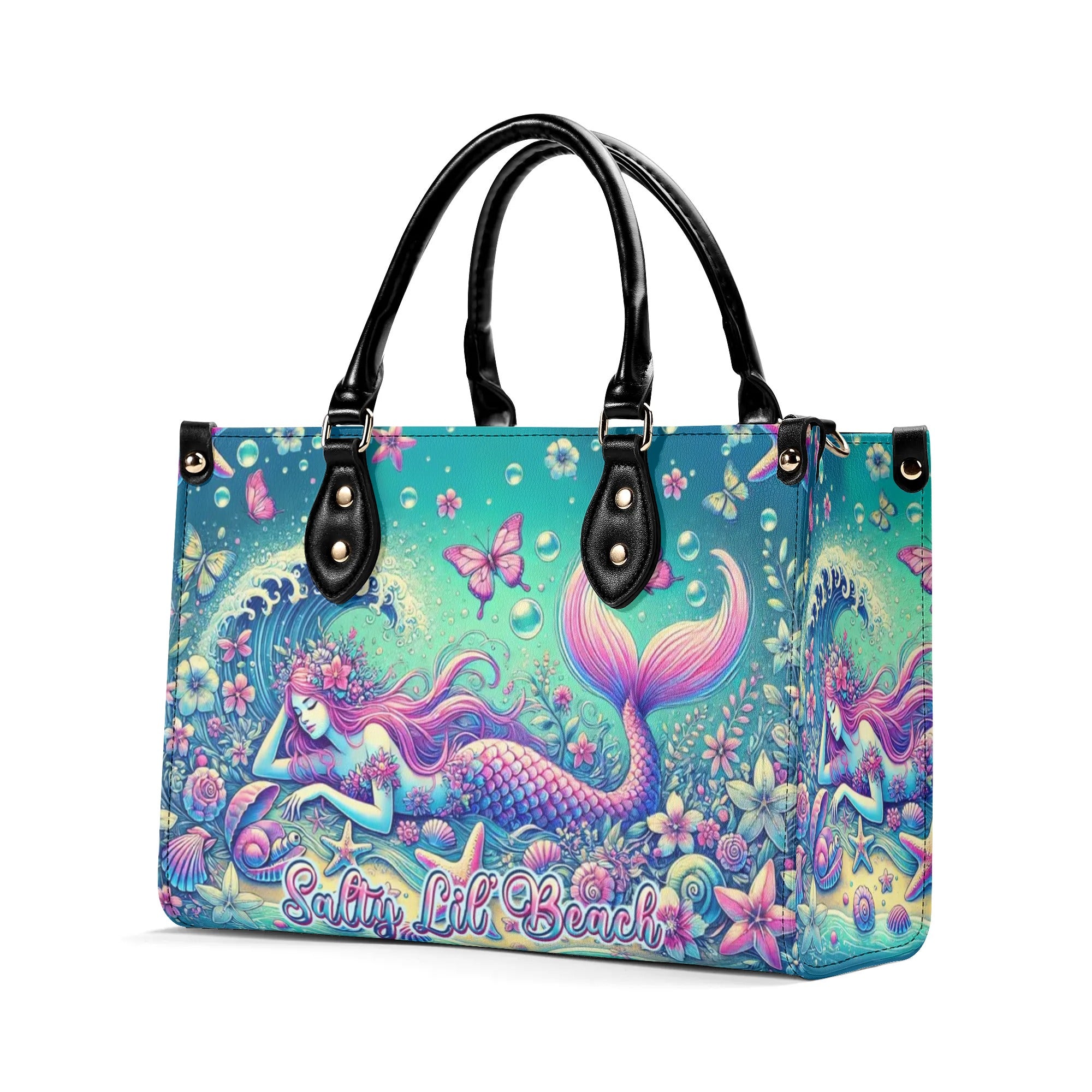 SALTY LIL' BEACH MERMAID LEATHER HANDBAG - TLPQ0207241