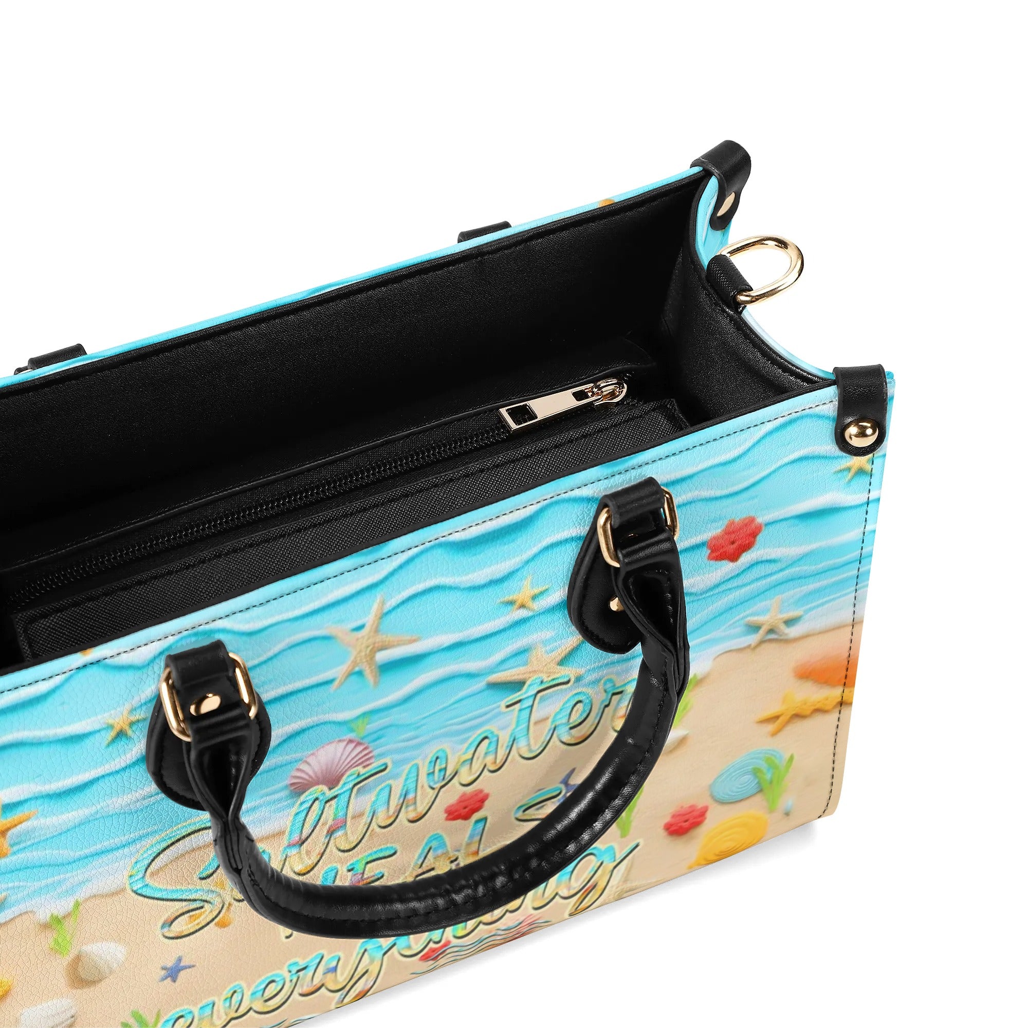 SALTWATER HEALS EVERYTHING LEATHER HANDBAG - YHHN1806242