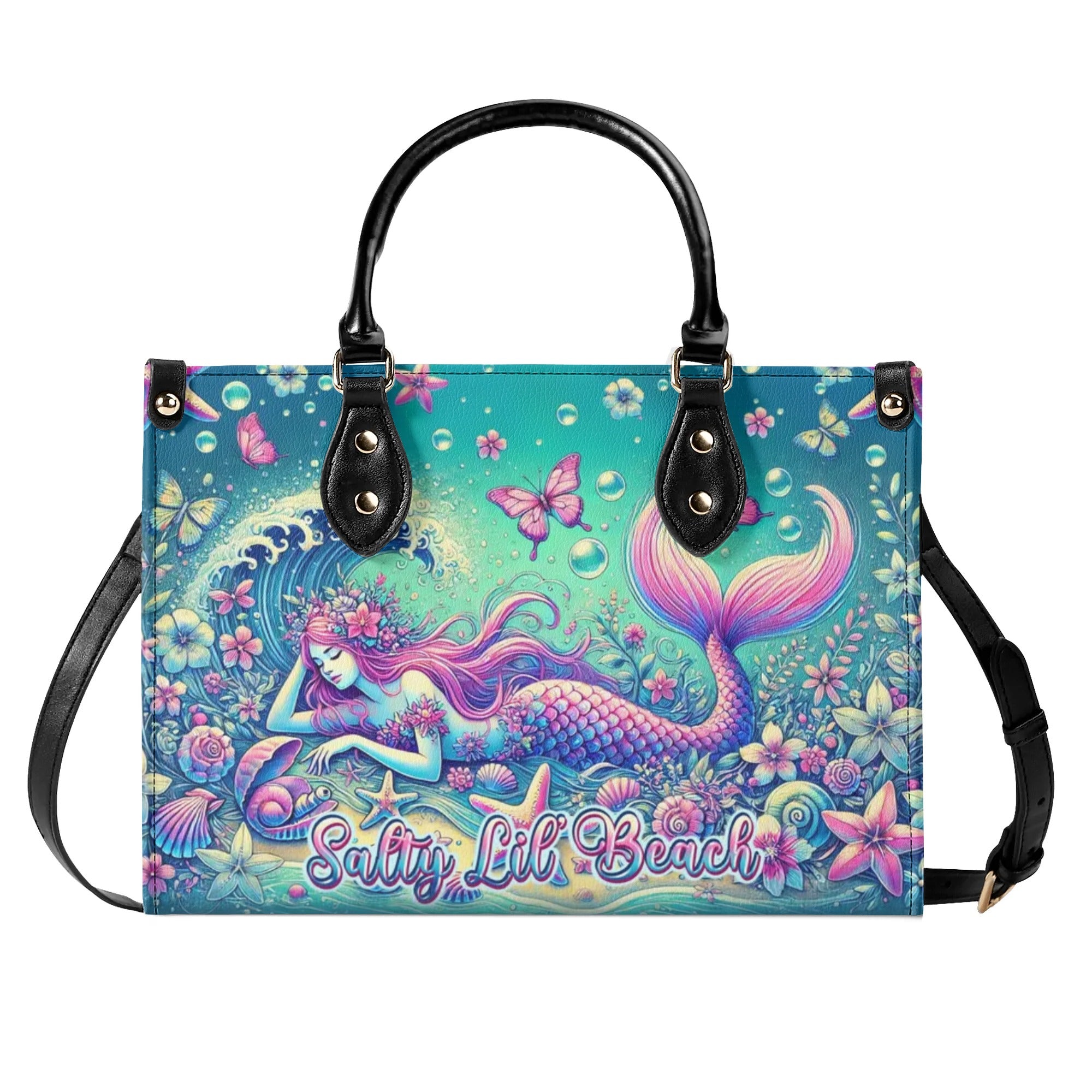 SALTY LIL' BEACH MERMAID LEATHER HANDBAG - TLPQ0207241