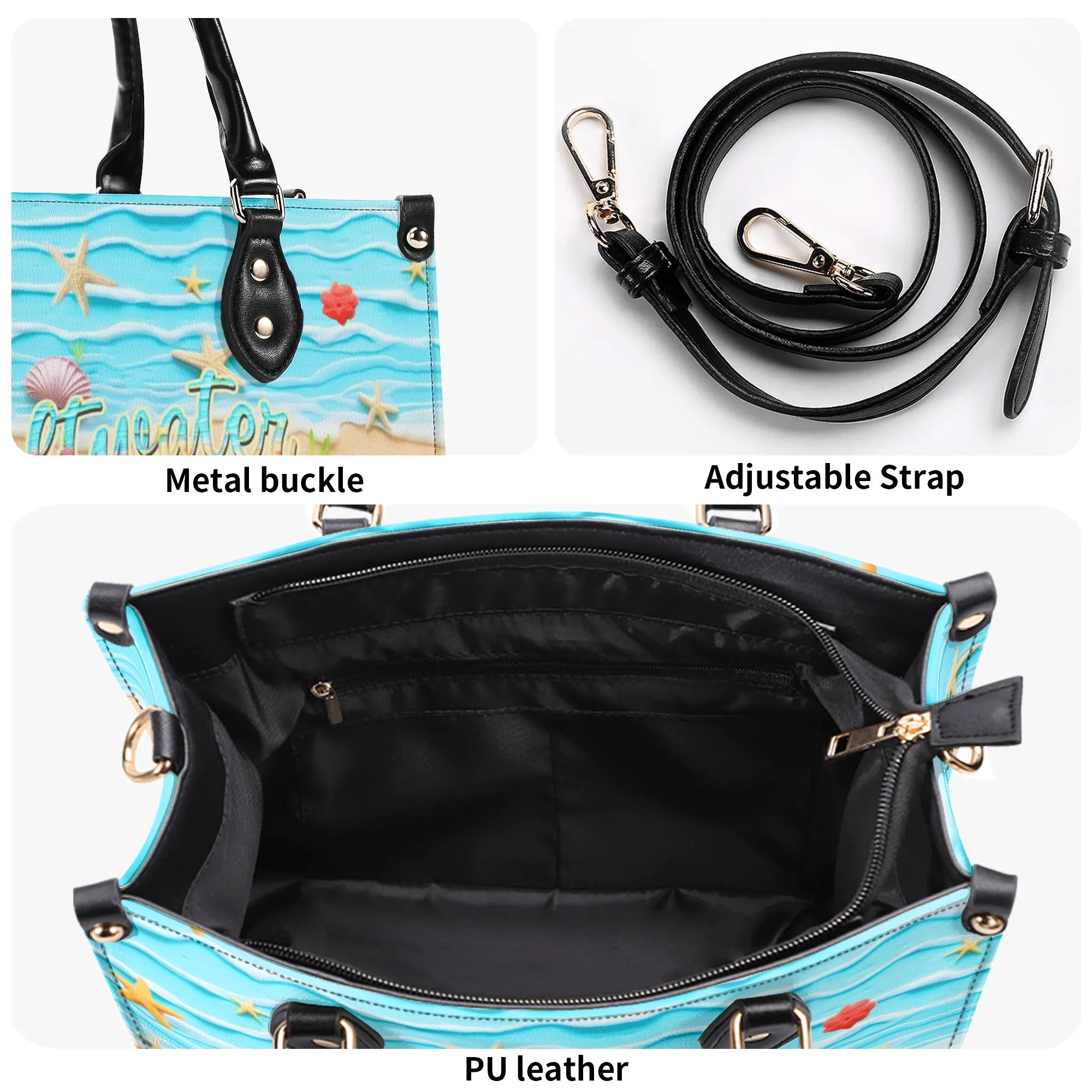 SALTWATER HEALS EVERYTHING LEATHER HANDBAG - YHHN1806242