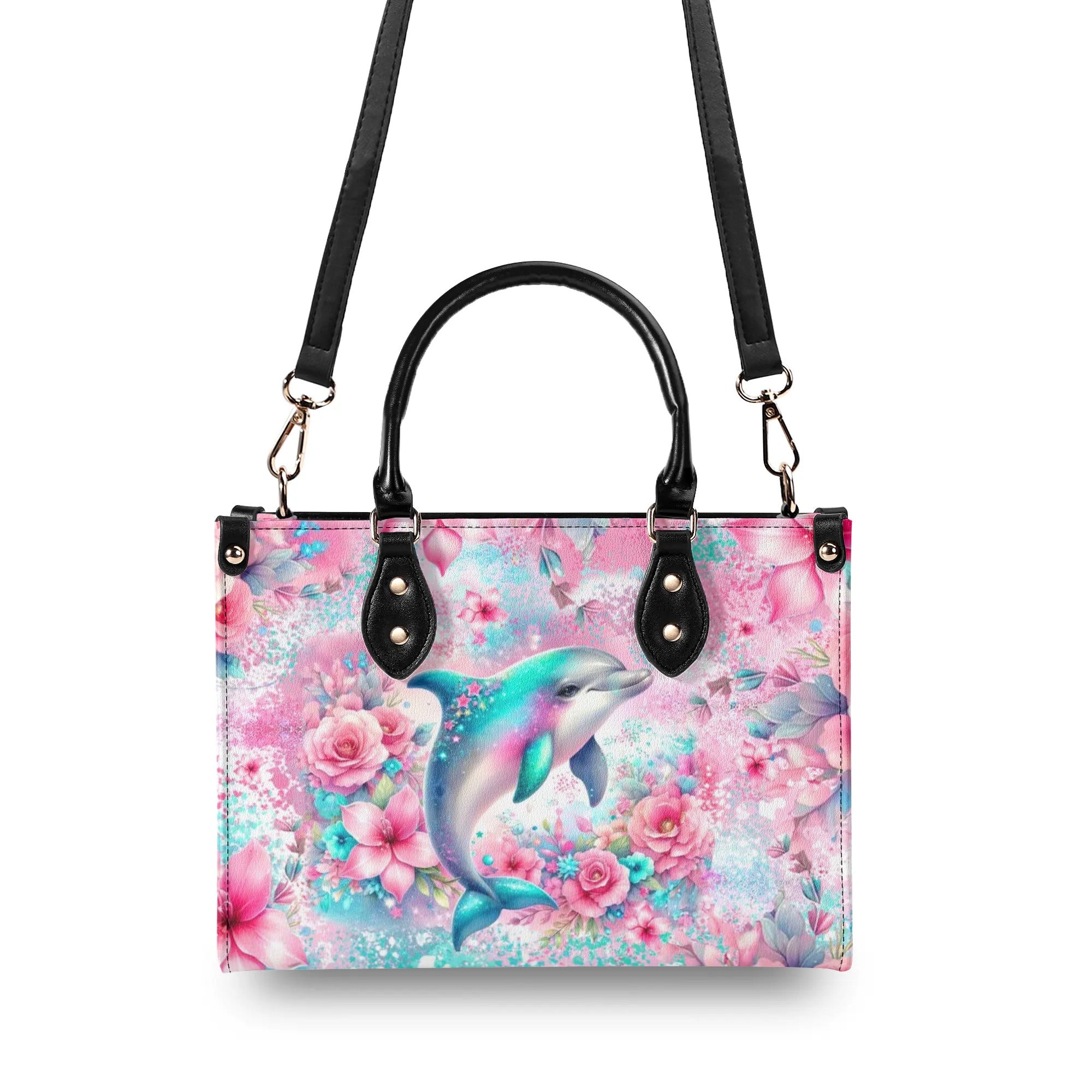 DOLPHIN FLORAL LEATHER HANDBAG - YHLT1107242