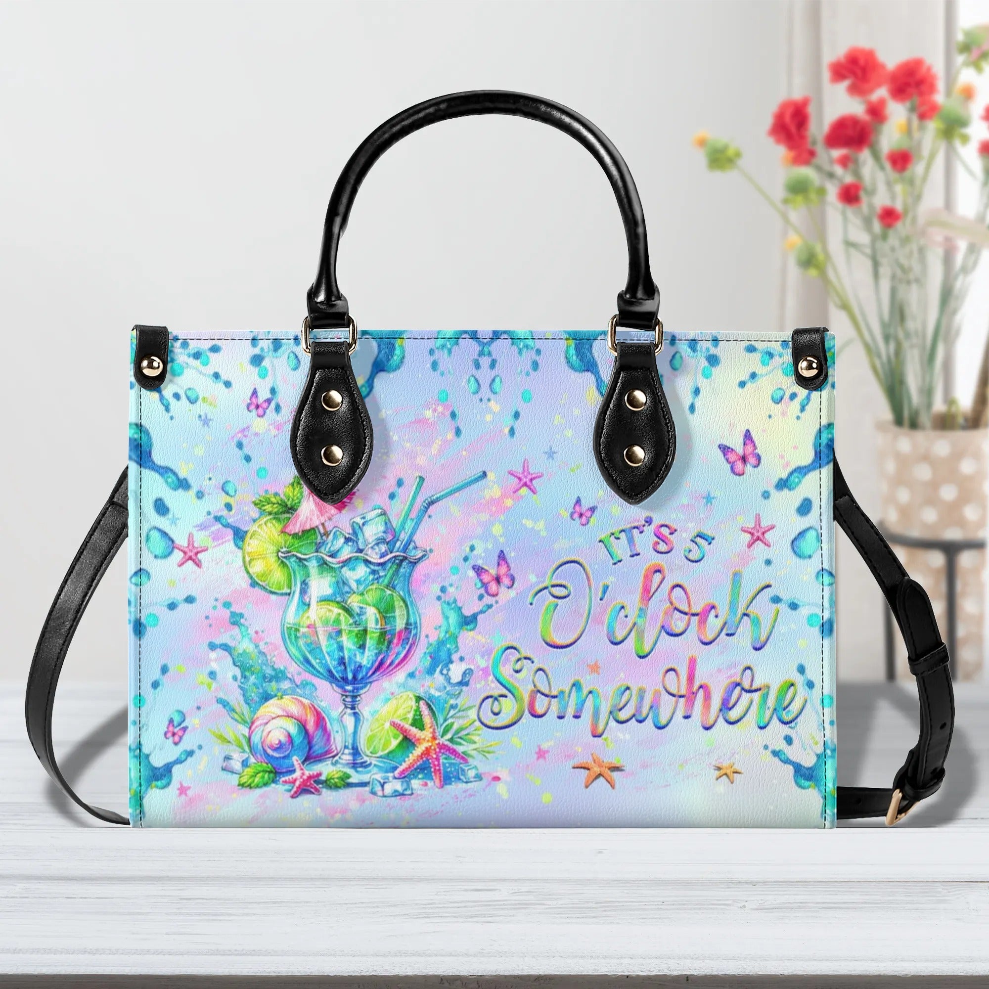 IT'S 5 O'CLOCK SOMEWHERE LEATHER HANDBAG - YHHG2806244