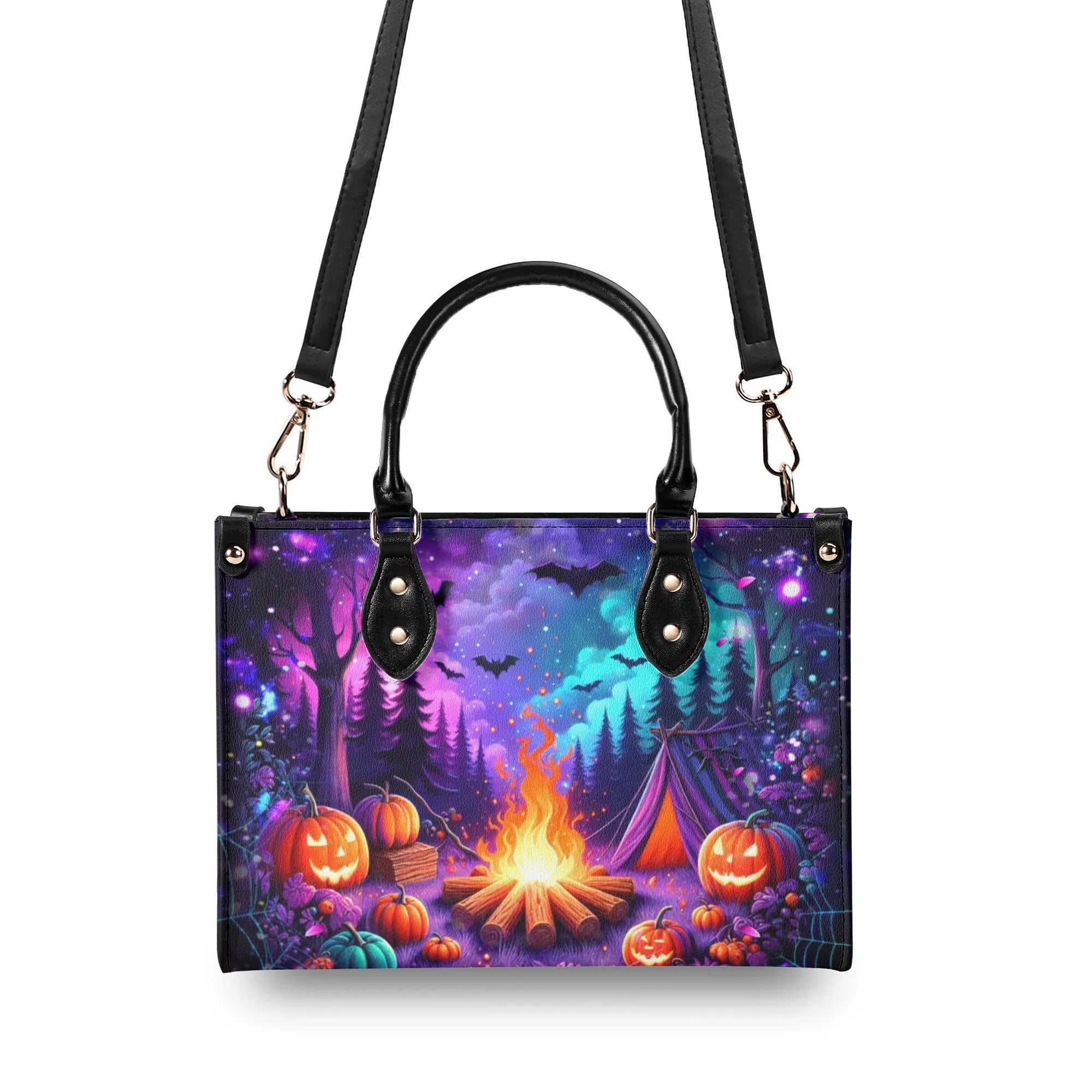 GLOWING CAMPFIRE HALLOWEEN LEATHER HANDBAG - YHDU2608244