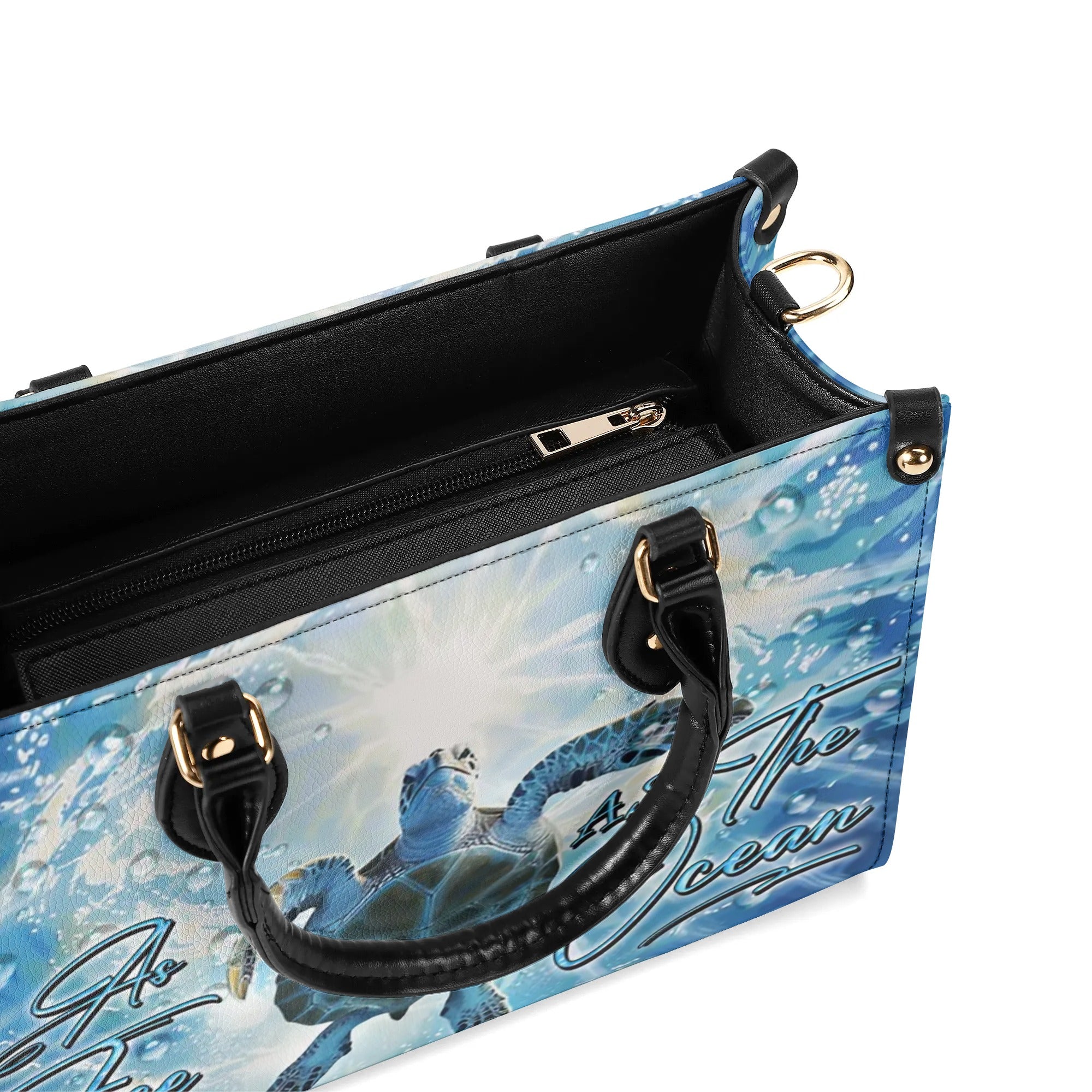 OCEAN TURTLE LEATHER HANDBAG - YHDU1907242