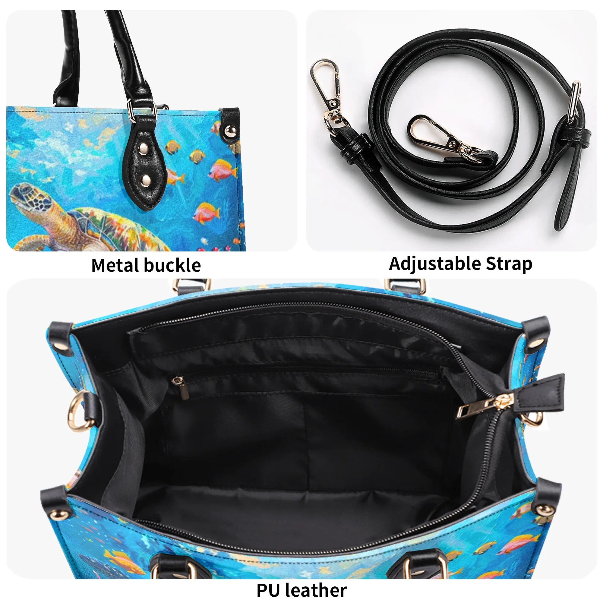 OCEAN TURTLE LEATHER HANDBAG - YHHN2307244