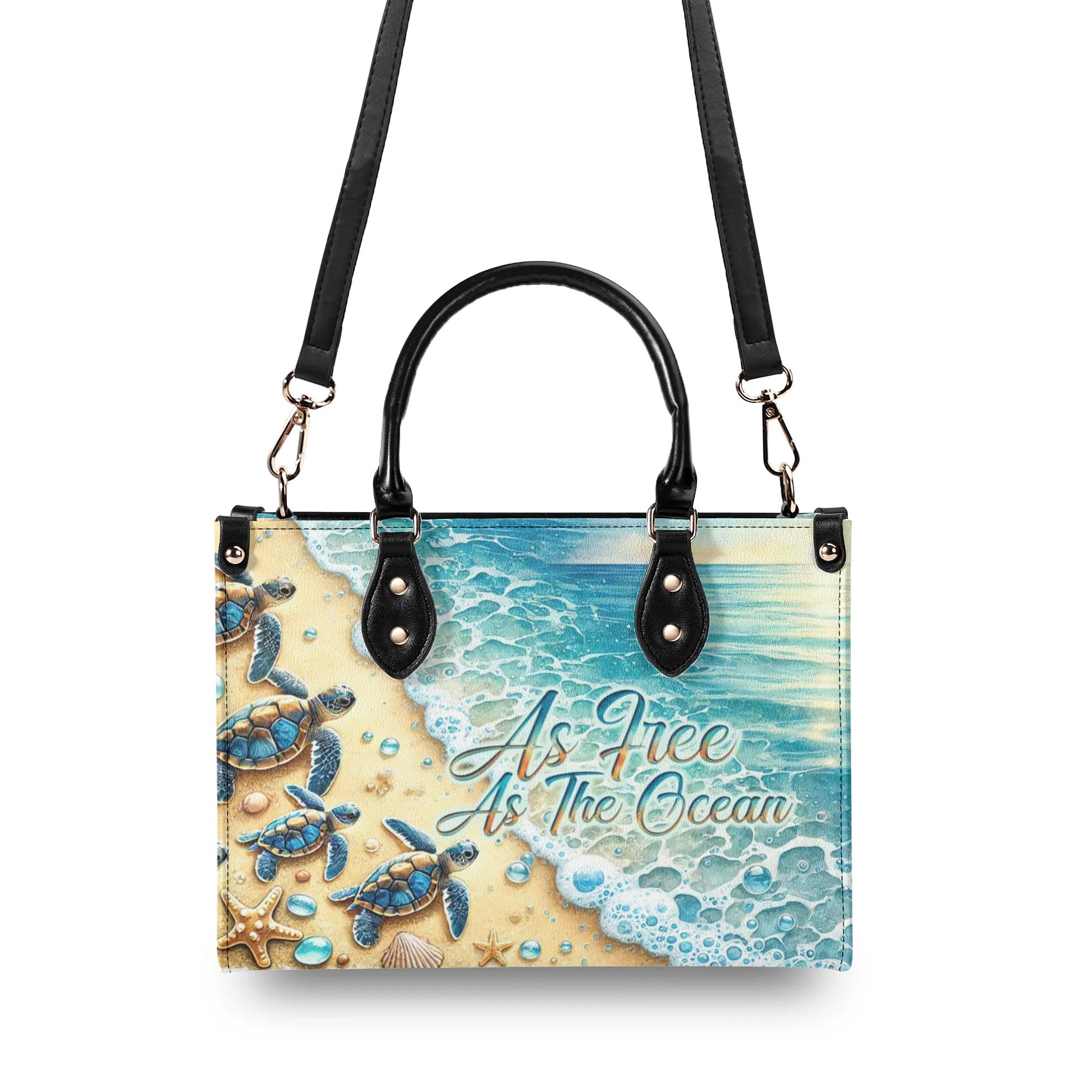 AS FREE AS THE OCEAN TURTLE LEATHER HANDBAG - TLNO1409244