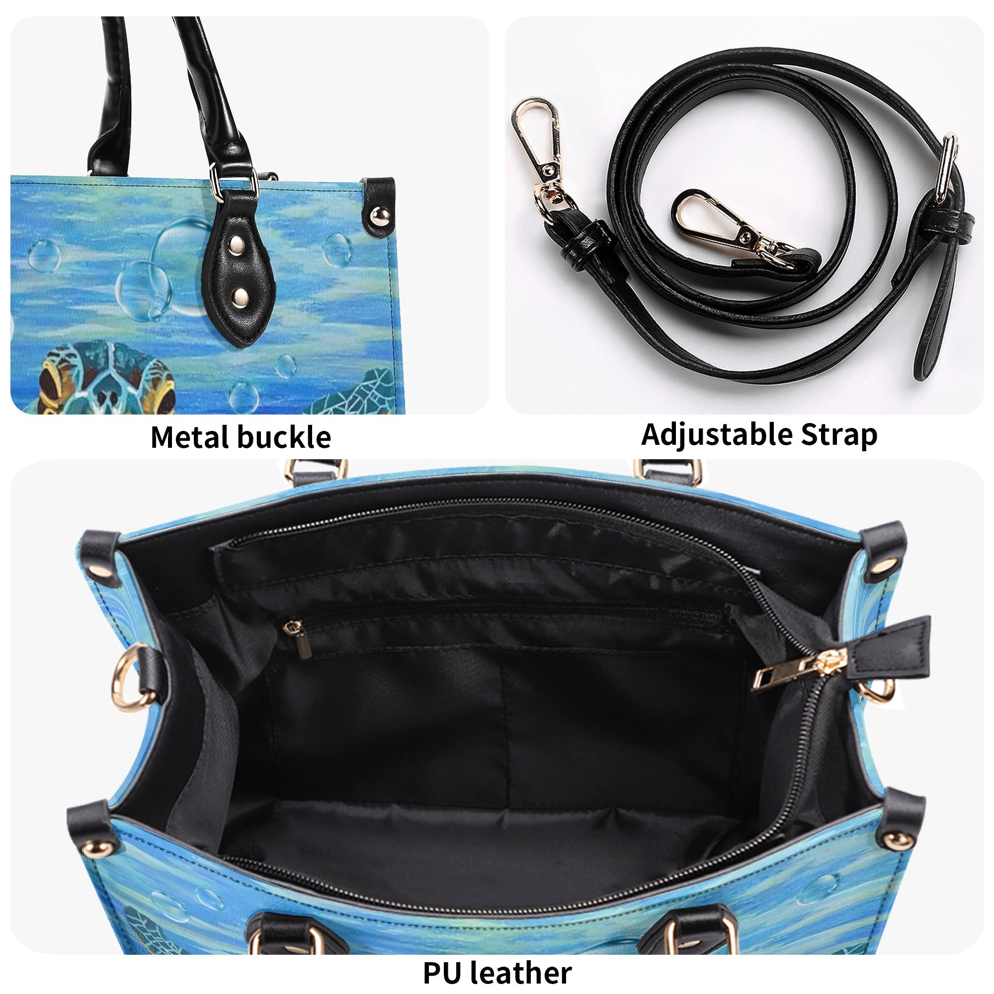 PAINTING TURTLE LEATHER HANDBAG - YHLT1411244