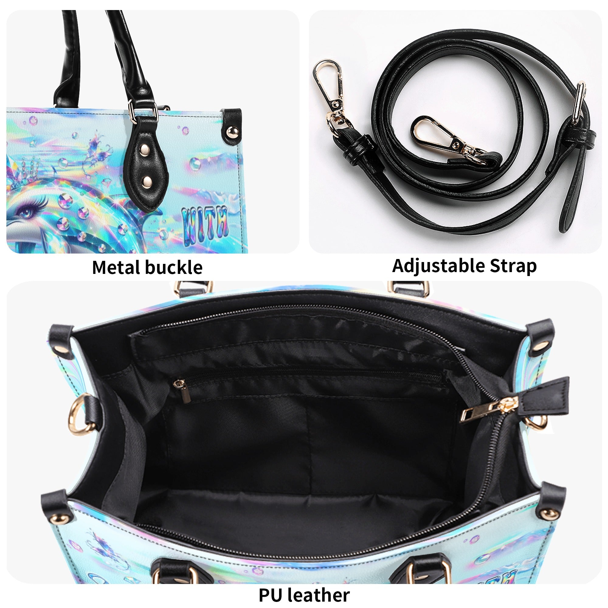 SOME GIRLS ARE JUST BORN DOLPHIN LEATHER HANDBAG - YHLT0612244