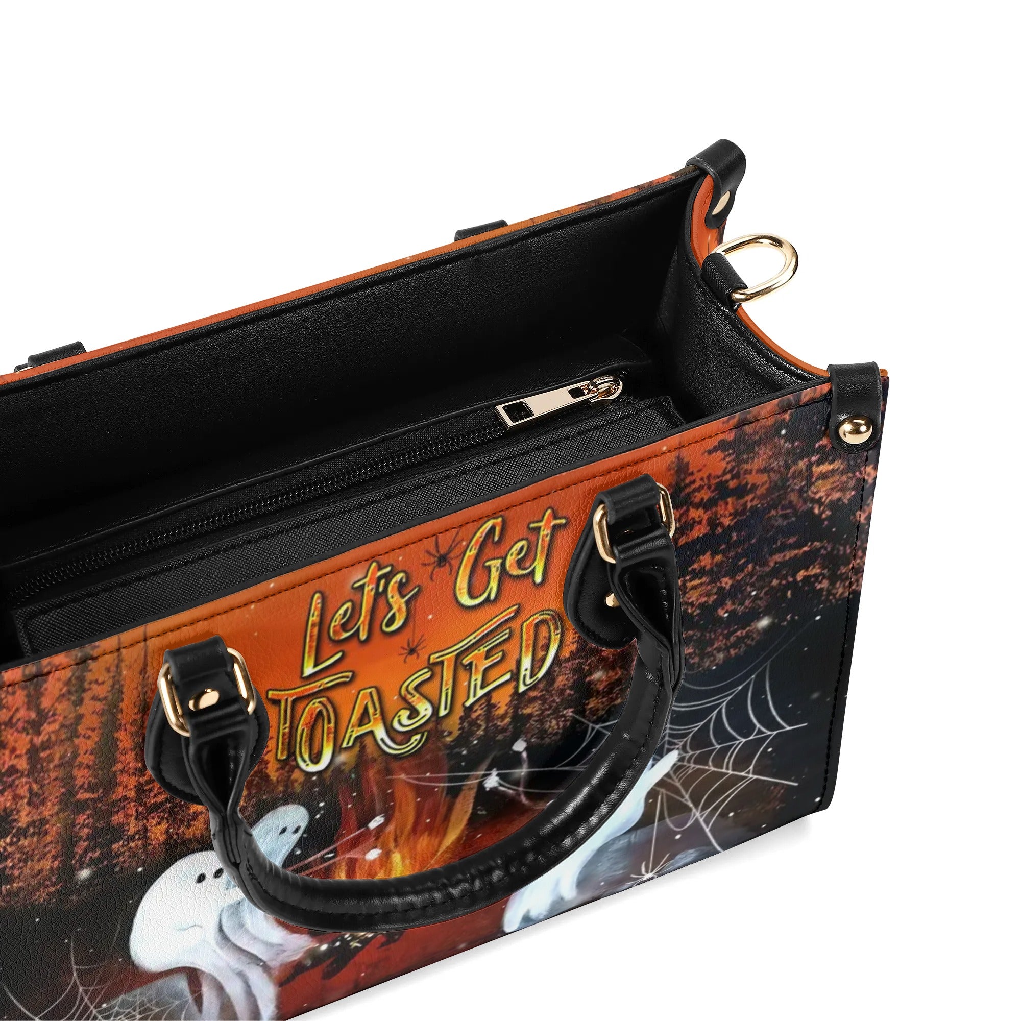 LET'S GET TOASTED BOOS HALLOWEEN LEATHER HANDBAG - YHDU1608244