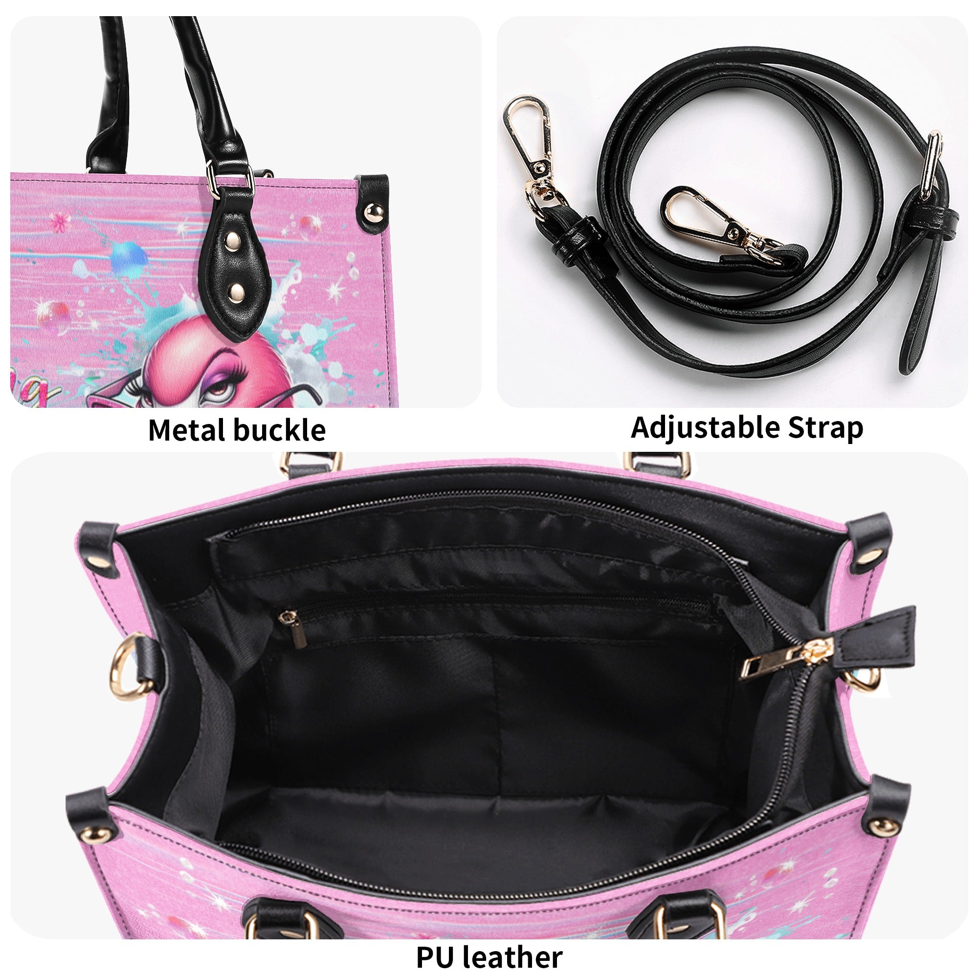 RESTING BEACH FACE FLAMINGO LEATHER HANDBAG - YHHG0312244