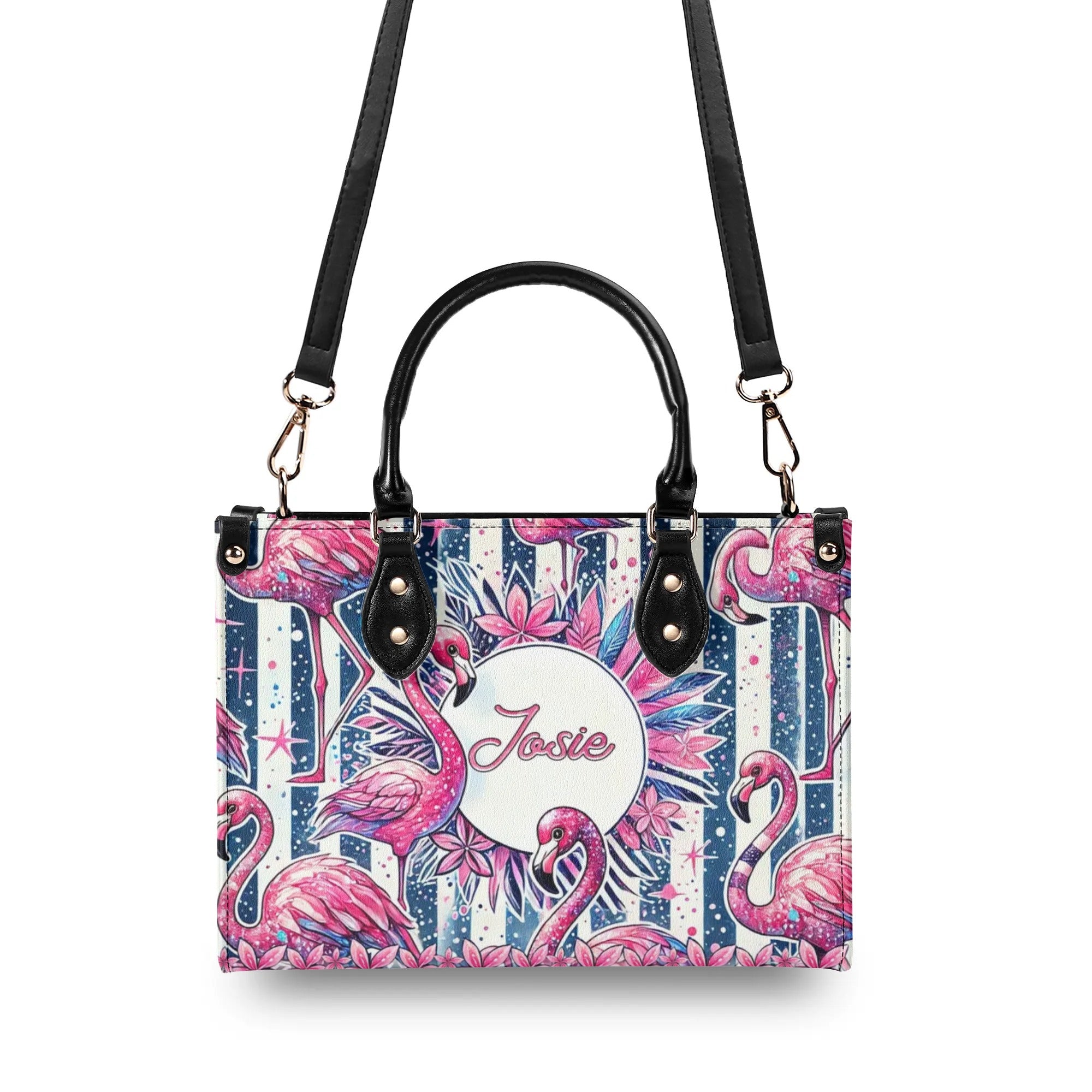 FLAMINGO TROPICAL  LEATHER HANDBAG - TLTR2707242