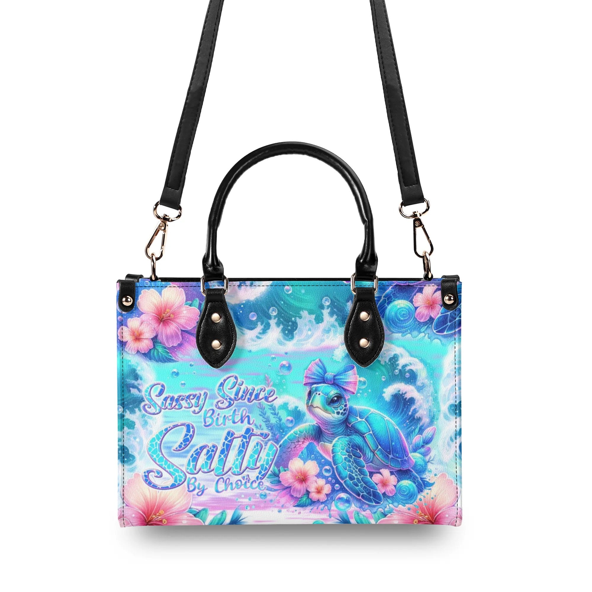 SASSY SINCE BIRTH SALTY BY CHOICE TURTLE LEATHER HANDBAG - TLNT1408244