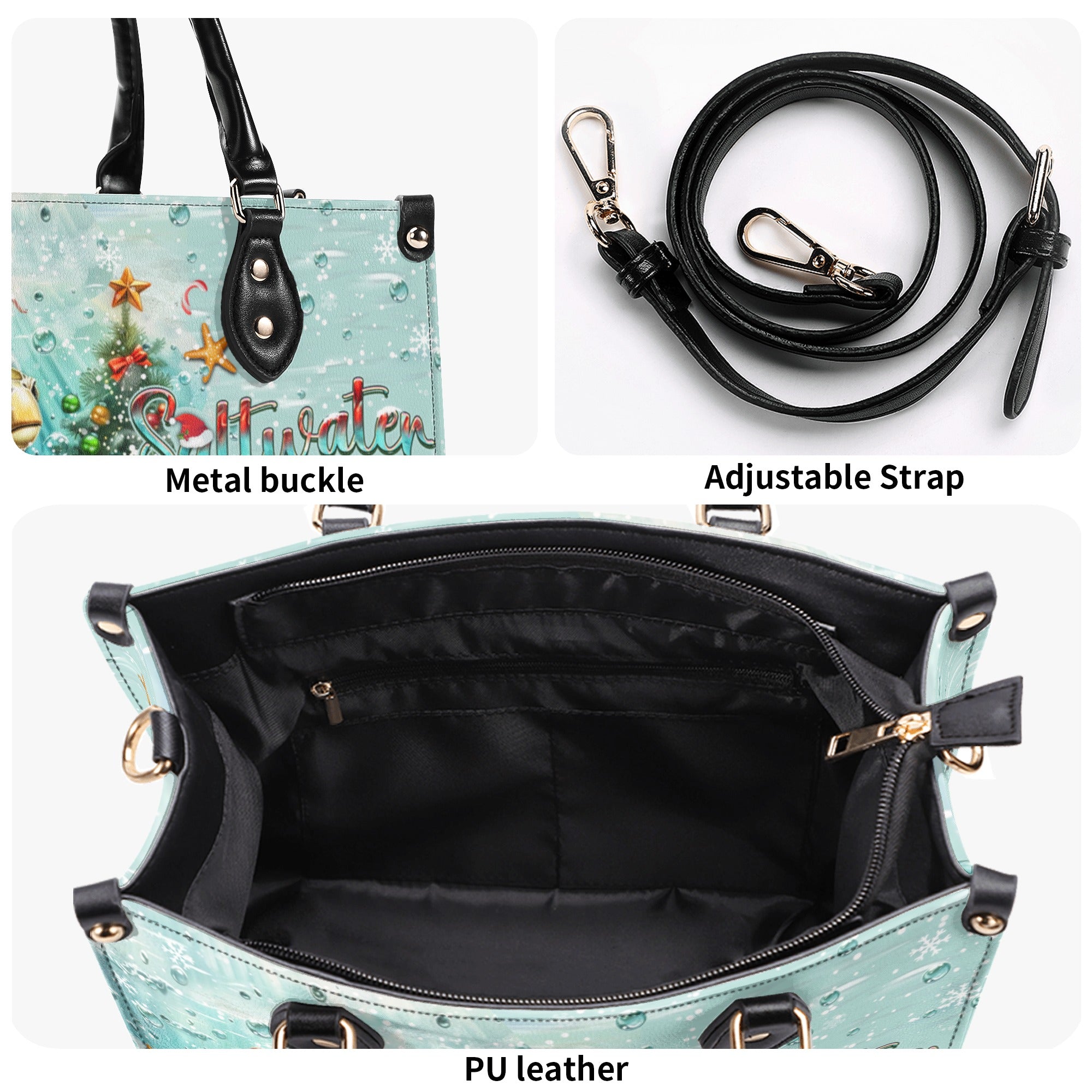 SALTWATER HEALS EVERYTHING CHRISTMAS LEATHER HANDBAG - YHHN2310244