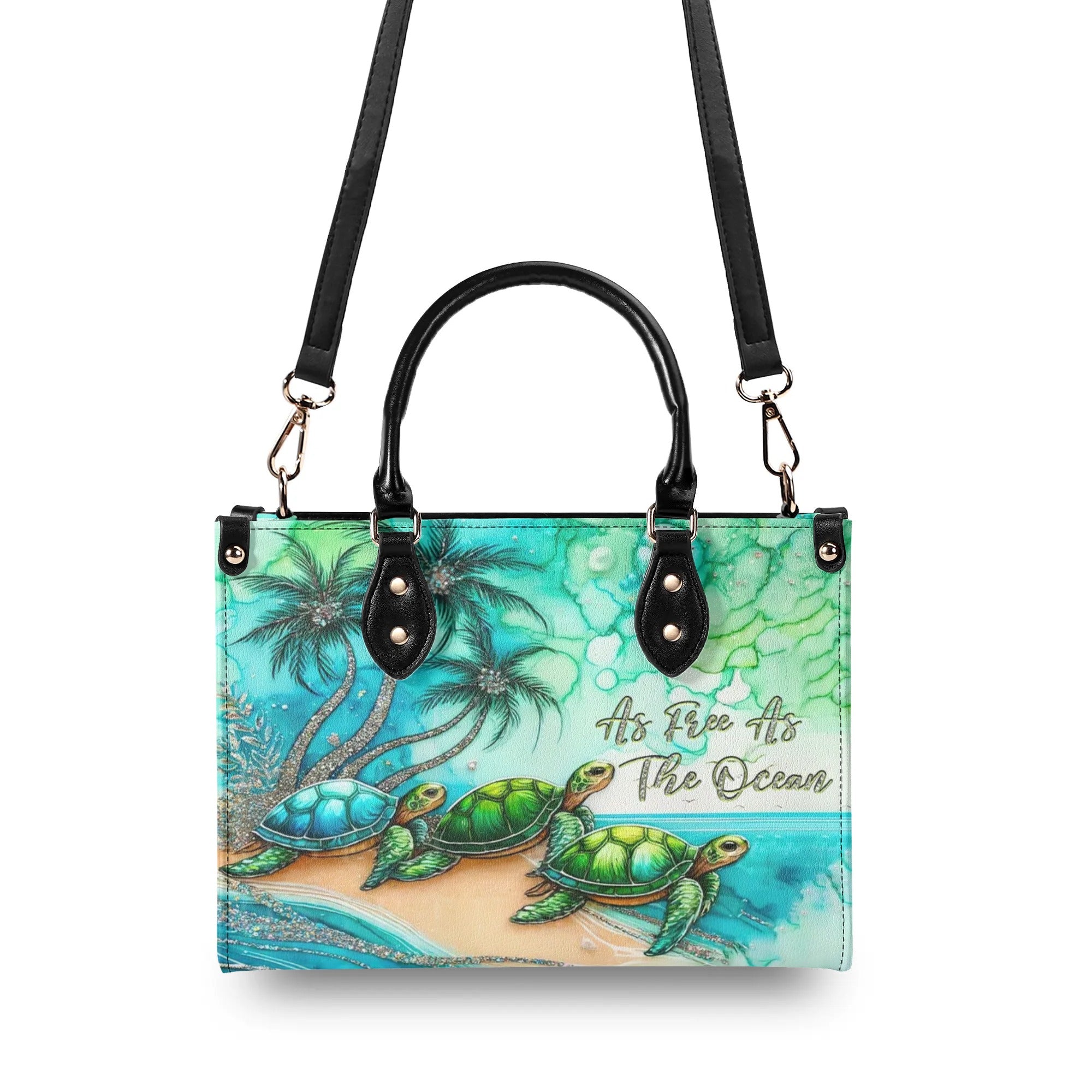 AS FREE AS THE OCEAN TURTLE LEATHER HANDBAG - TLTR1507244