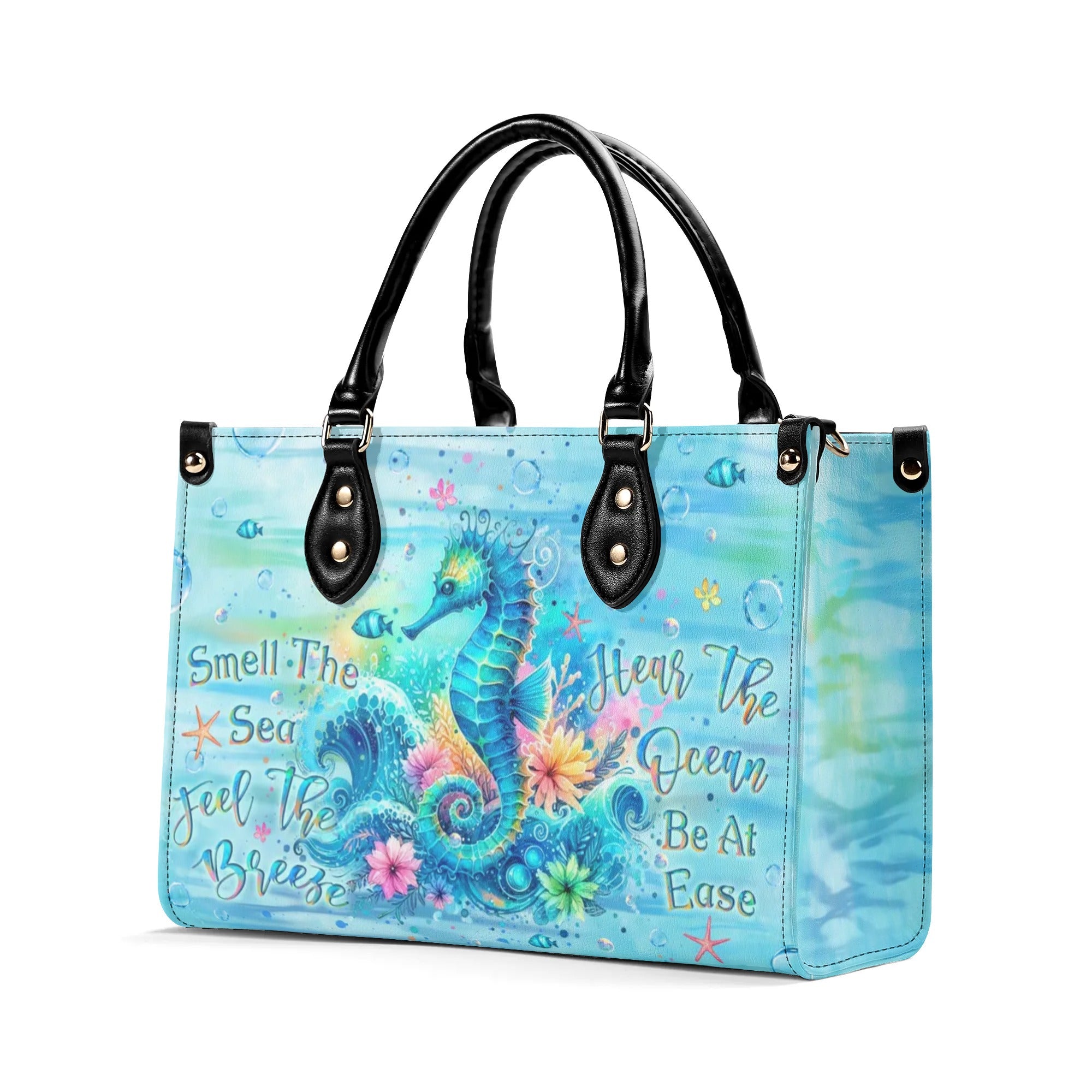 SMELL THE SEA FEEL THE BREEZE LEATHER HANDBAG - YHLT1408244