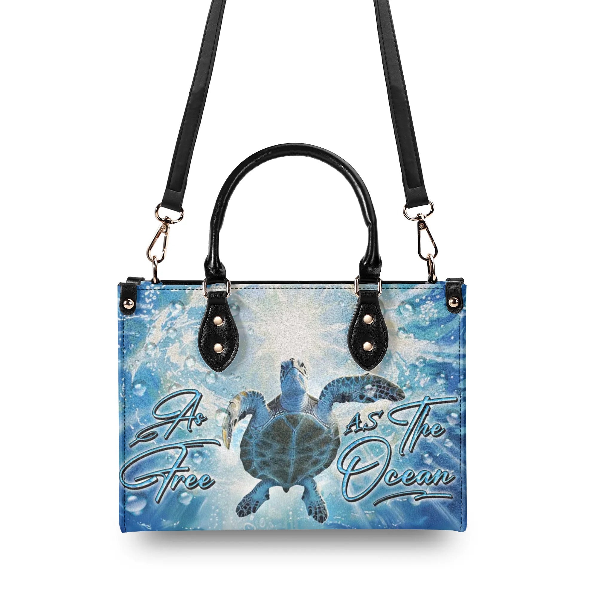 OCEAN TURTLE LEATHER HANDBAG - YHDU1907242