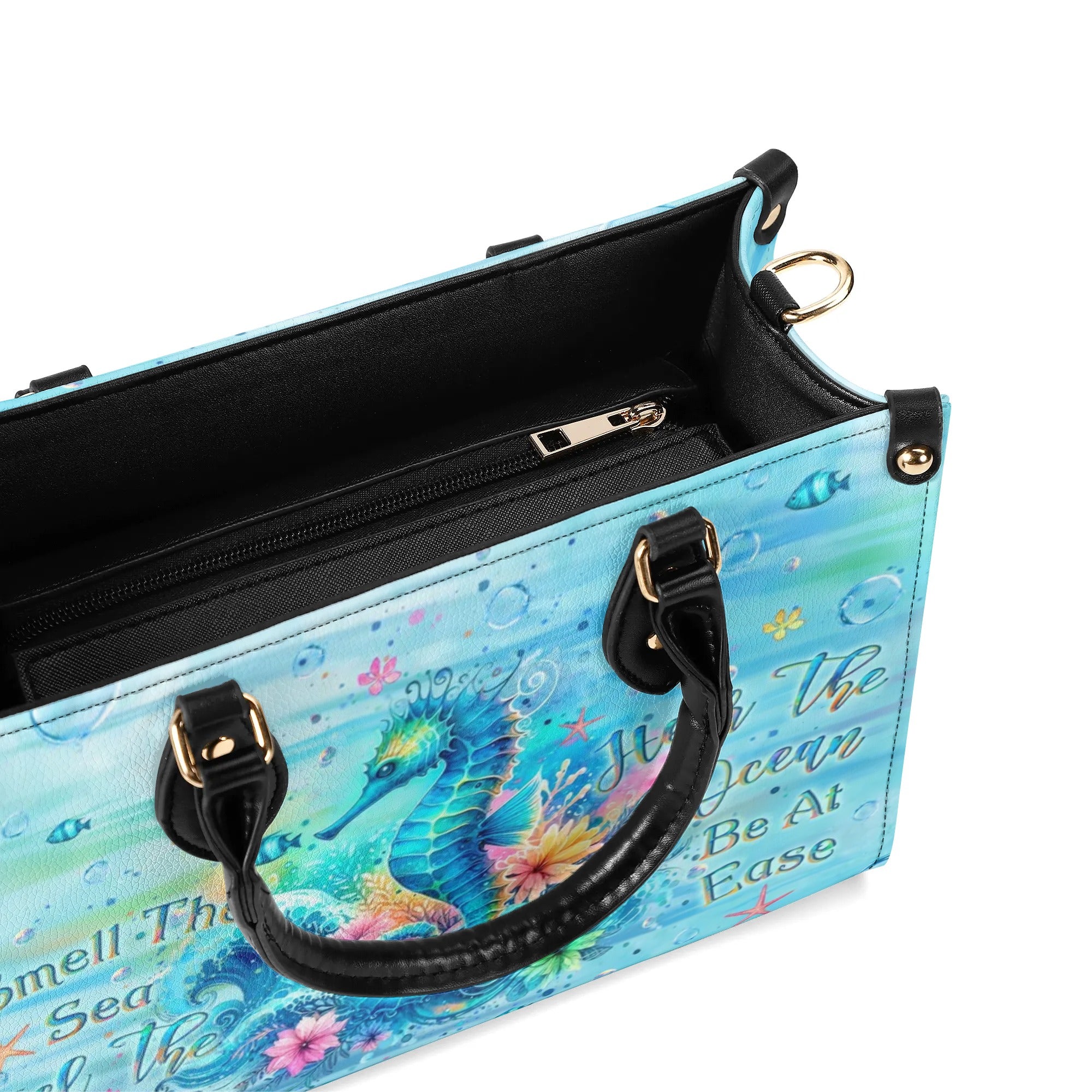 SMELL THE SEA FEEL THE BREEZE LEATHER HANDBAG - YHLT1408244