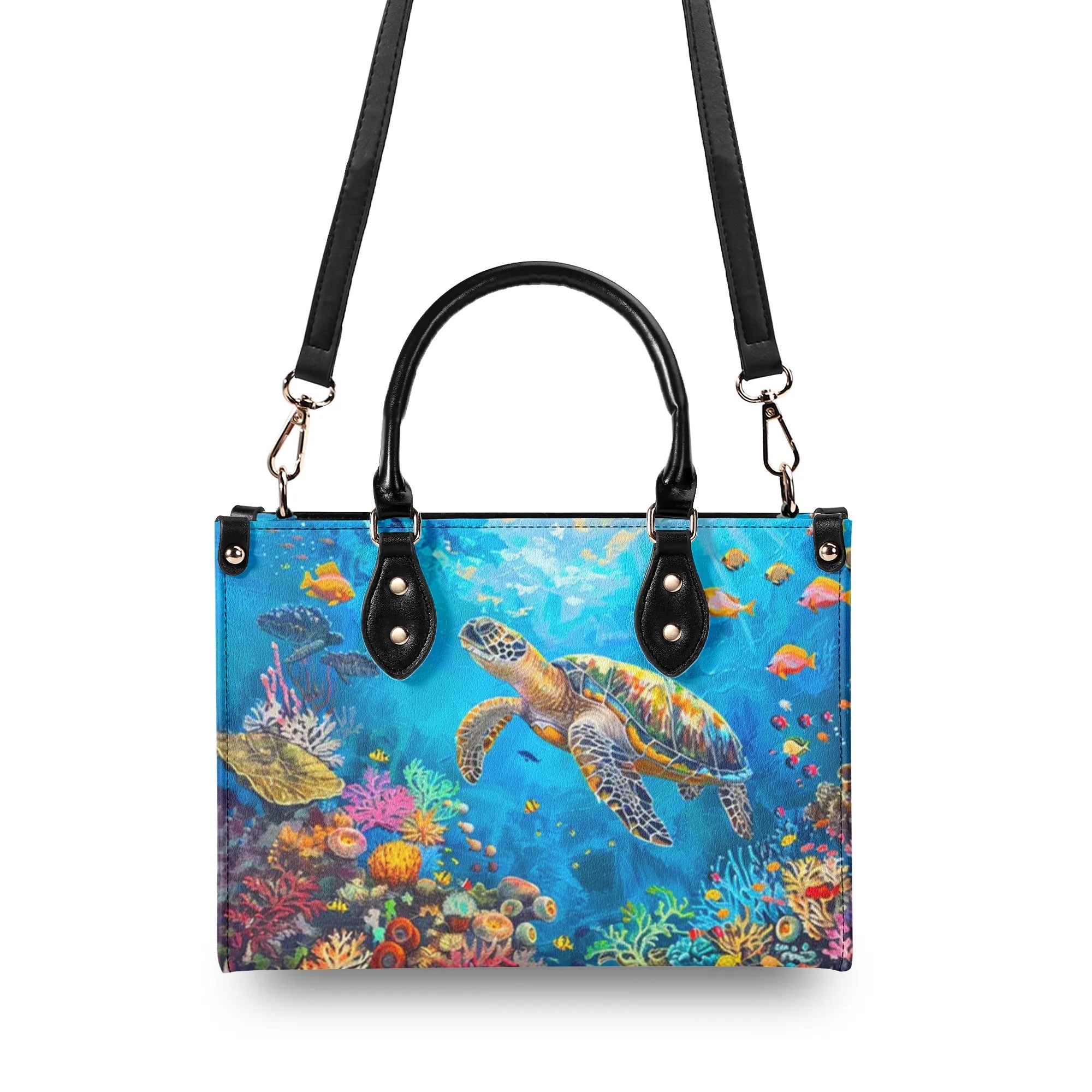 OCEAN TURTLE LEATHER HANDBAG - YHHN2307244