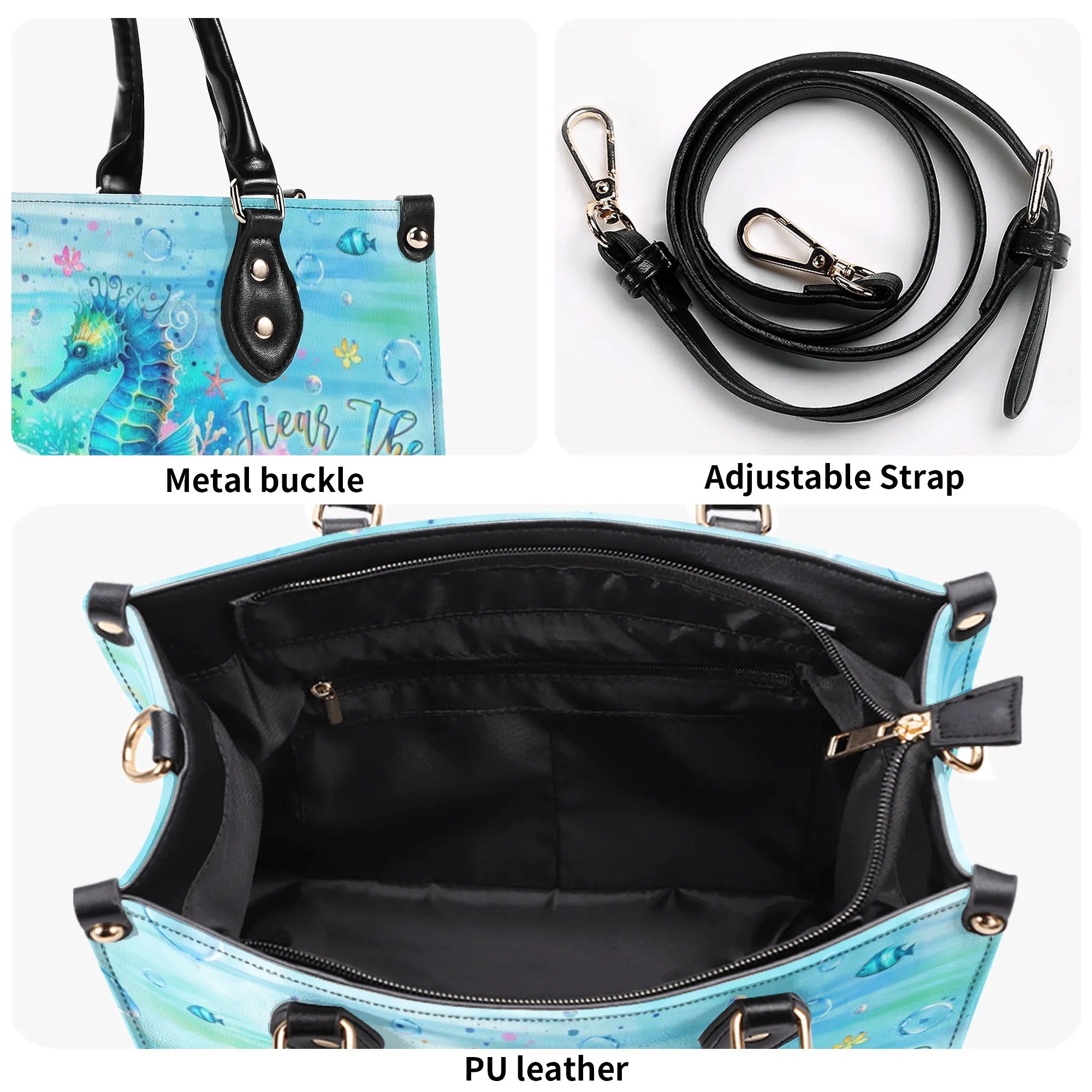 SMELL THE SEA FEEL THE BREEZE LEATHER HANDBAG - YHLT1408244