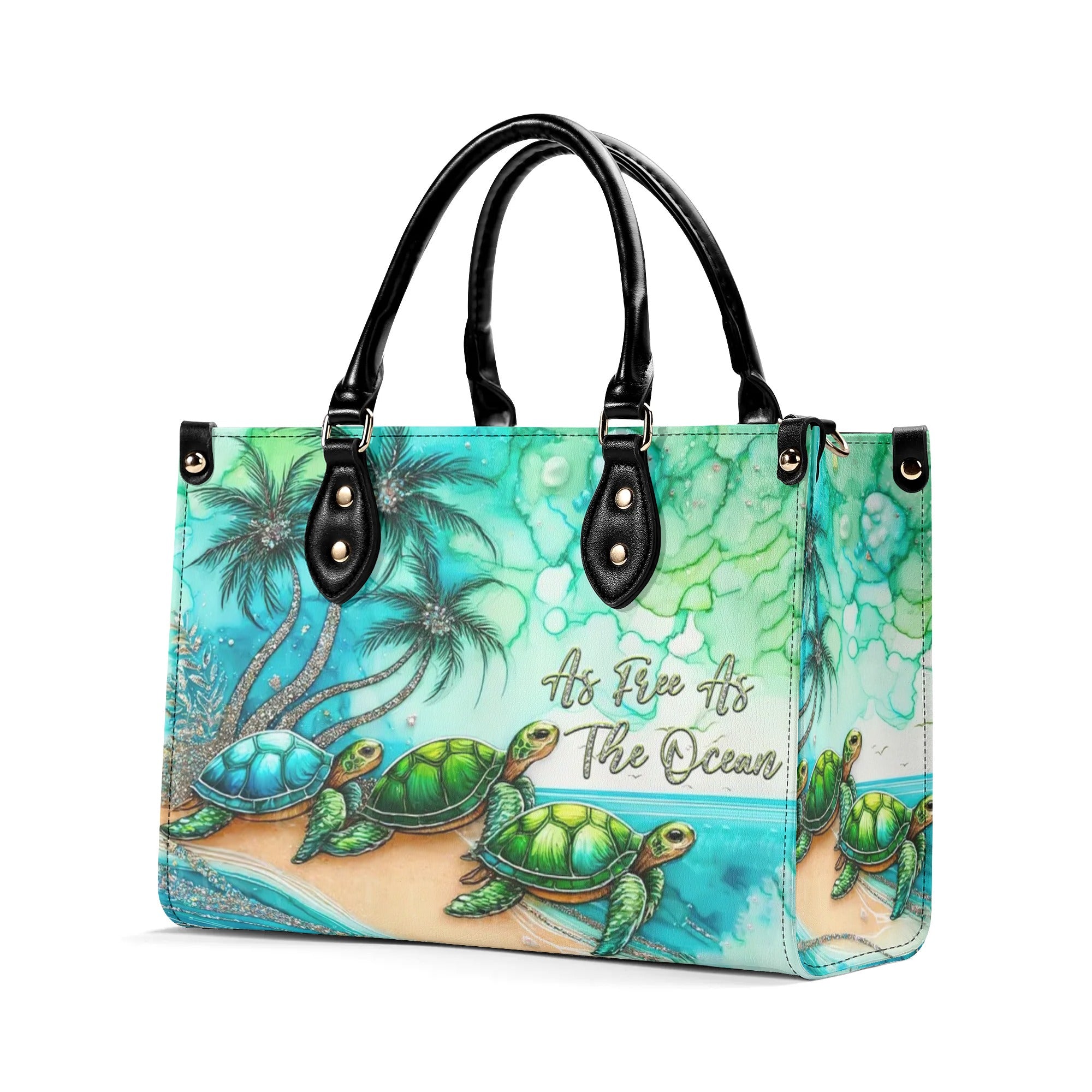 AS FREE AS THE OCEAN TURTLE LEATHER HANDBAG - TLTR1507244