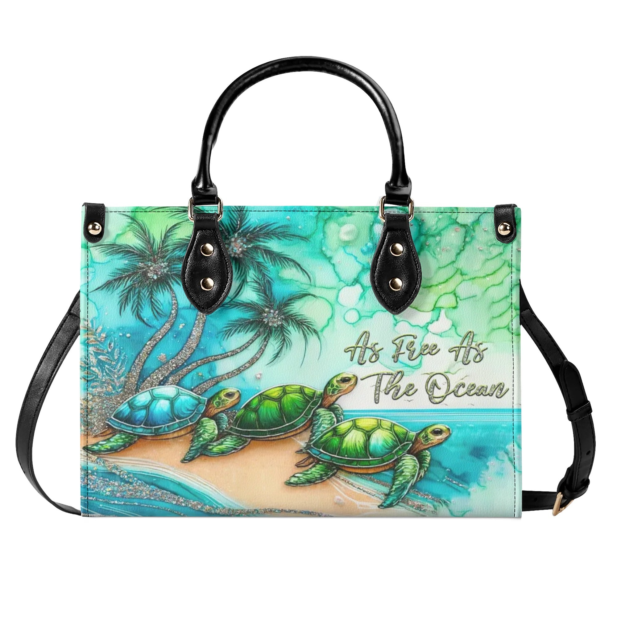 AS FREE AS THE OCEAN TURTLE LEATHER HANDBAG - TLTR1507244