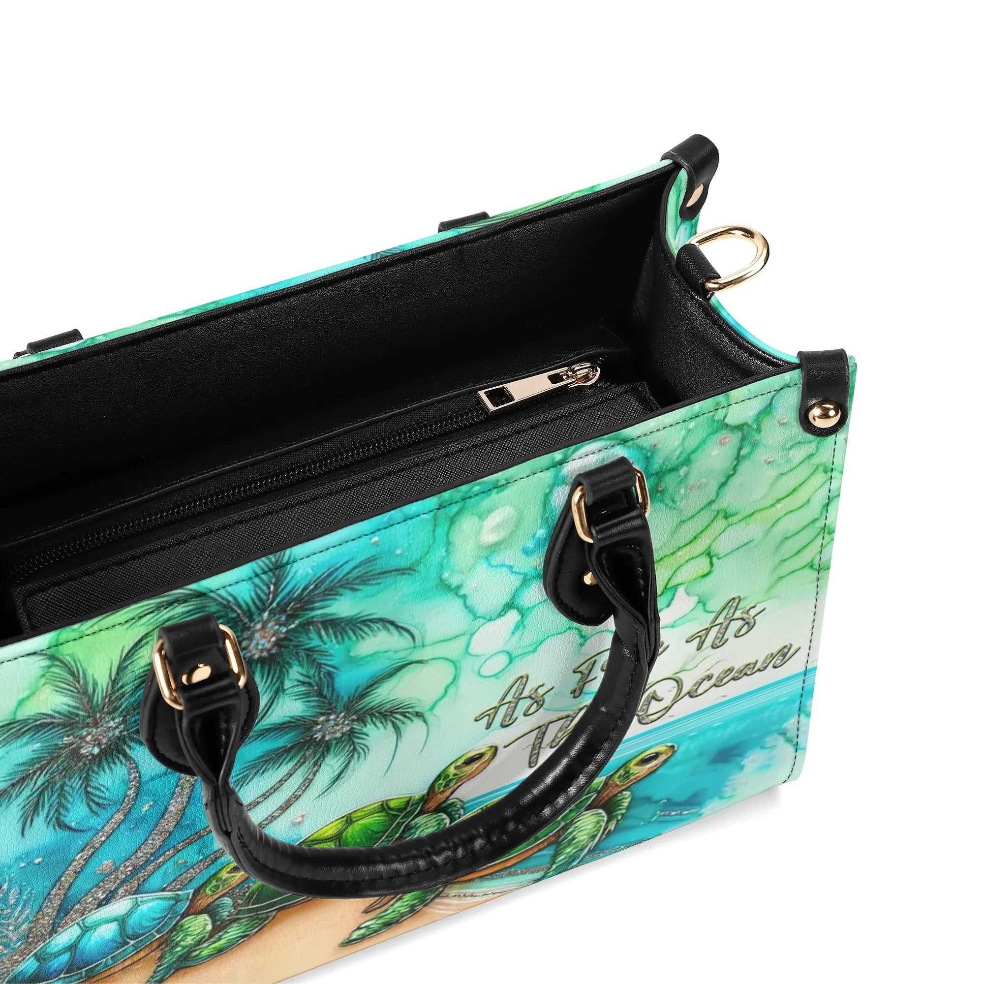 AS FREE AS THE OCEAN TURTLE LEATHER HANDBAG - TLTR1507244