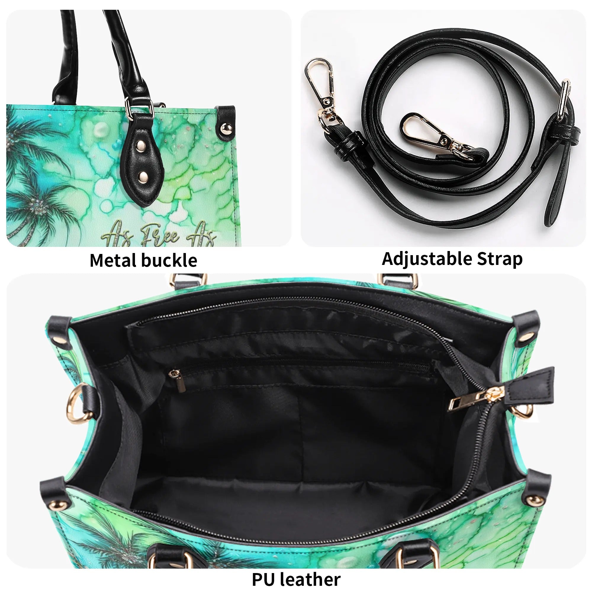 AS FREE AS THE OCEAN TURTLE LEATHER HANDBAG - TLTR1507244