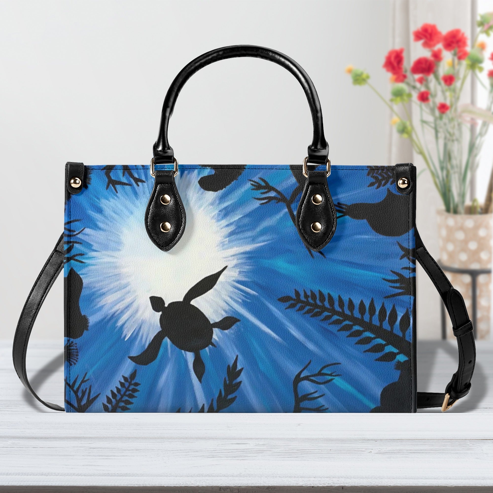 TURLTE IN OCEAN LEATHER HANDBAG - YHHG1311244