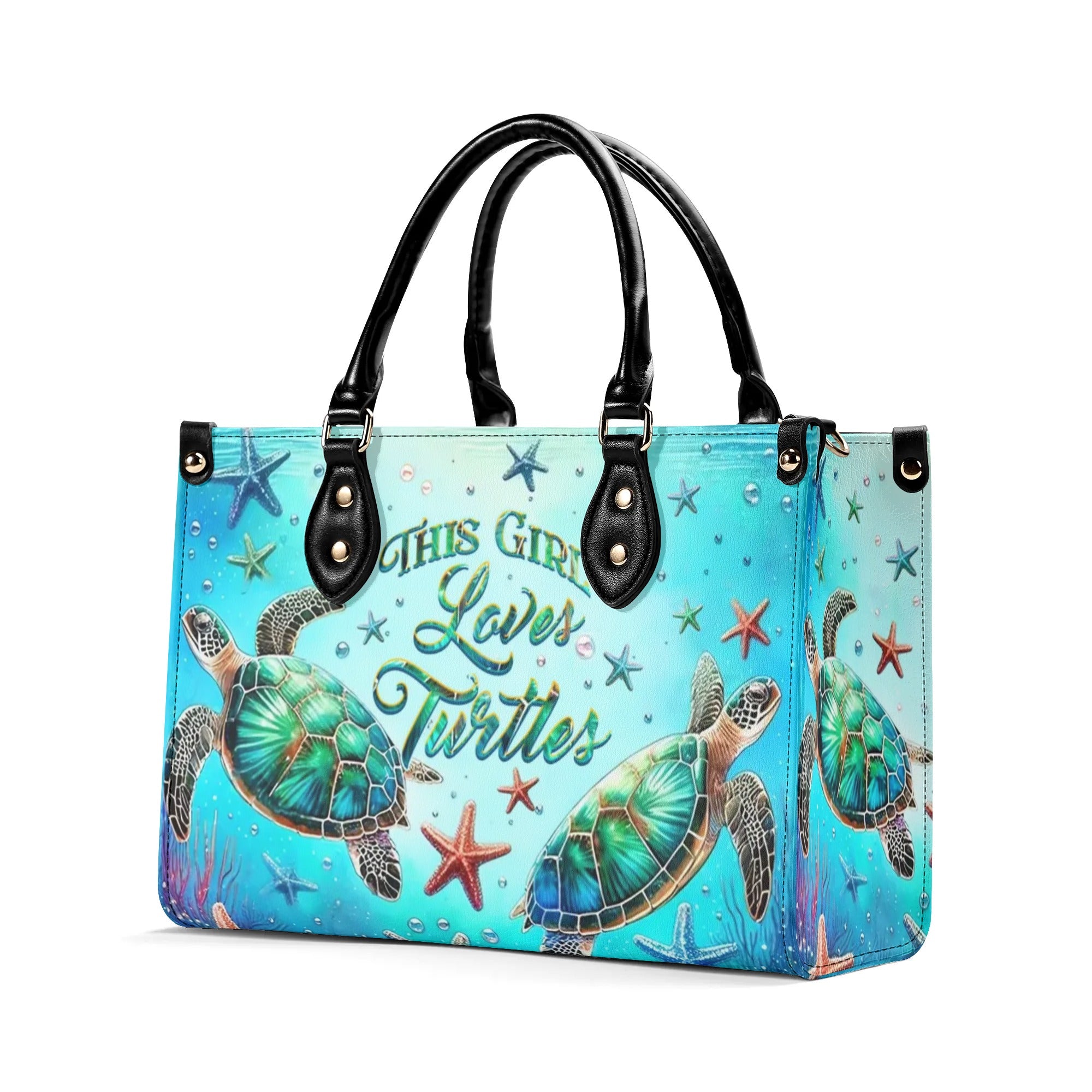 THIS GIRL LOVES TURTLES LEATHER HANDBAG - YHHG0506244