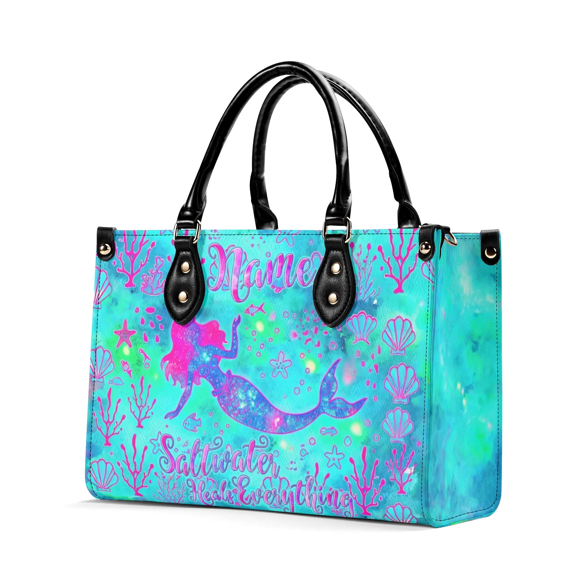 SALTWATER HEALS EVERYTHING MERMAID LEATHER HANDBAG - TYTM2307242