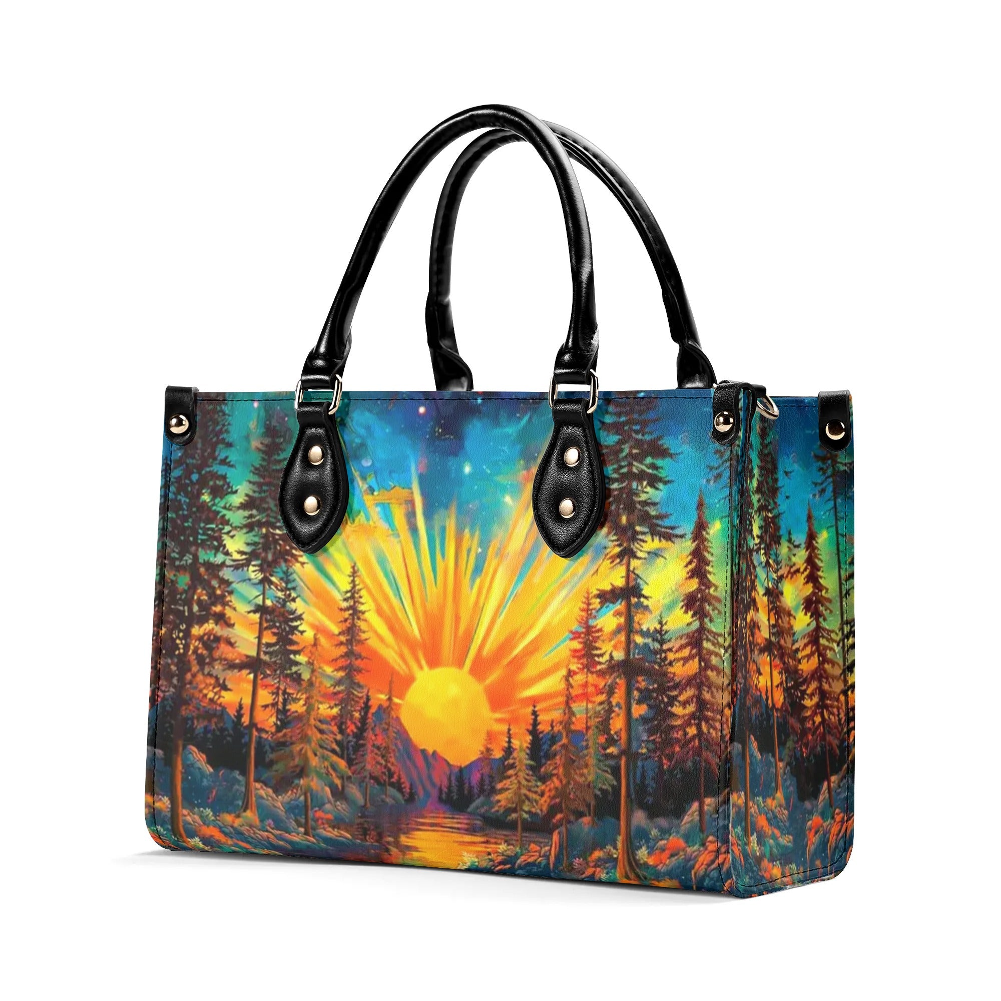 BEAUTIFUL SUN SCENE LEATHER HANDBAG - YHHN1009243