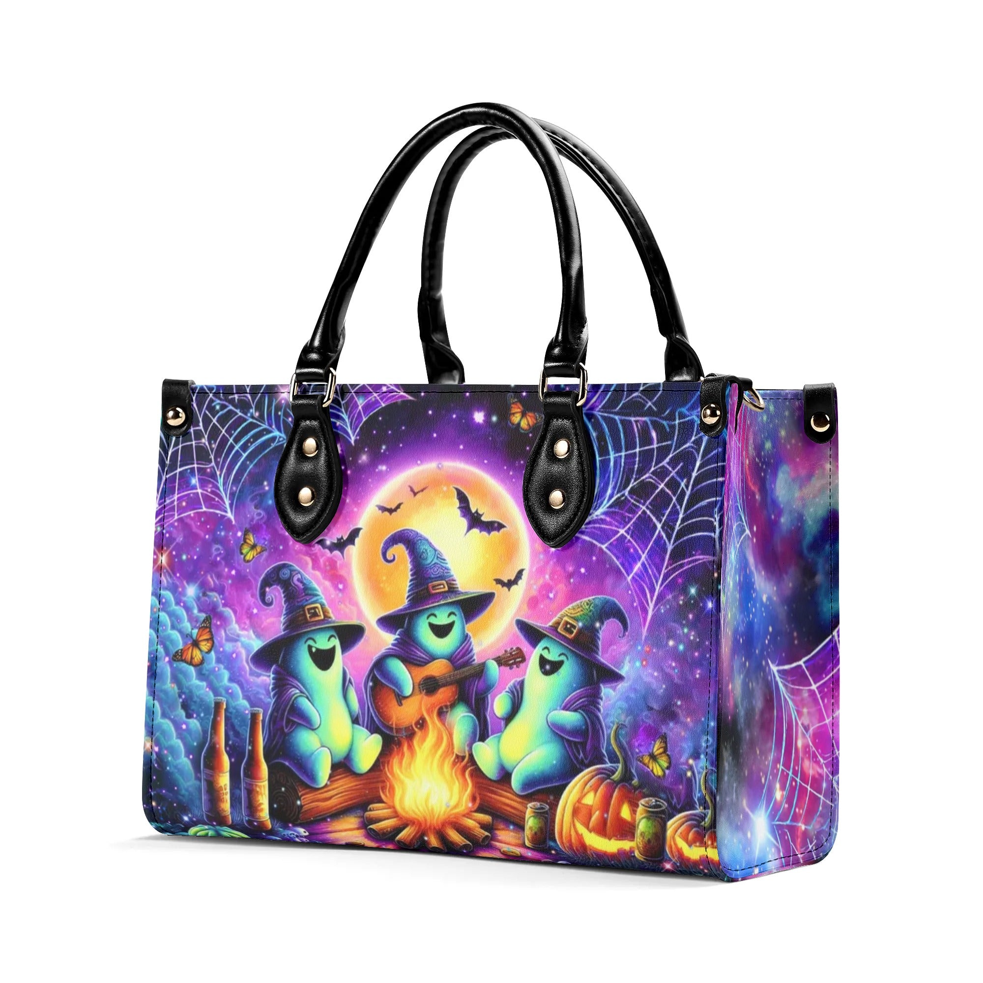 CUTE GHOST CAMPING HALLOWEEN LEATHER HANDBAG - YHLT0808244