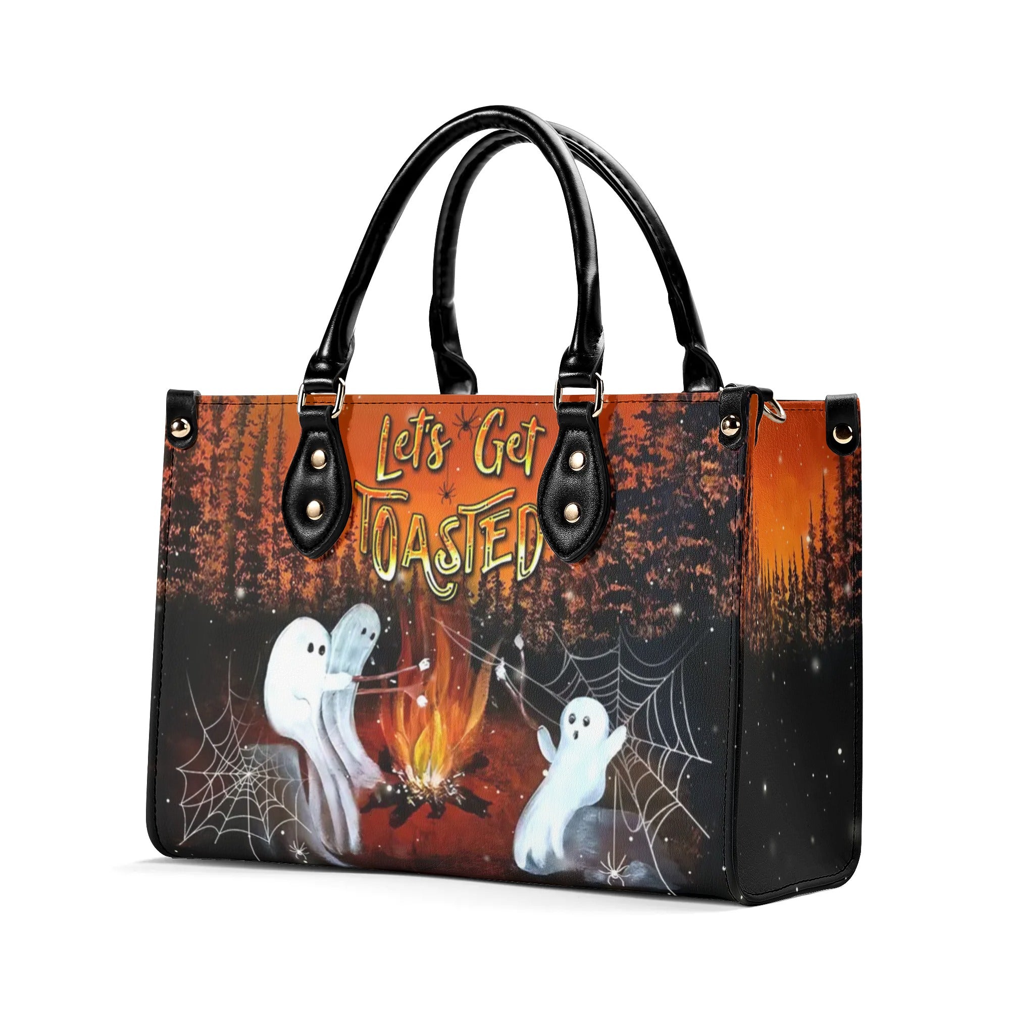 LET'S GET TOASTED BOOS HALLOWEEN LEATHER HANDBAG - YHDU1608244