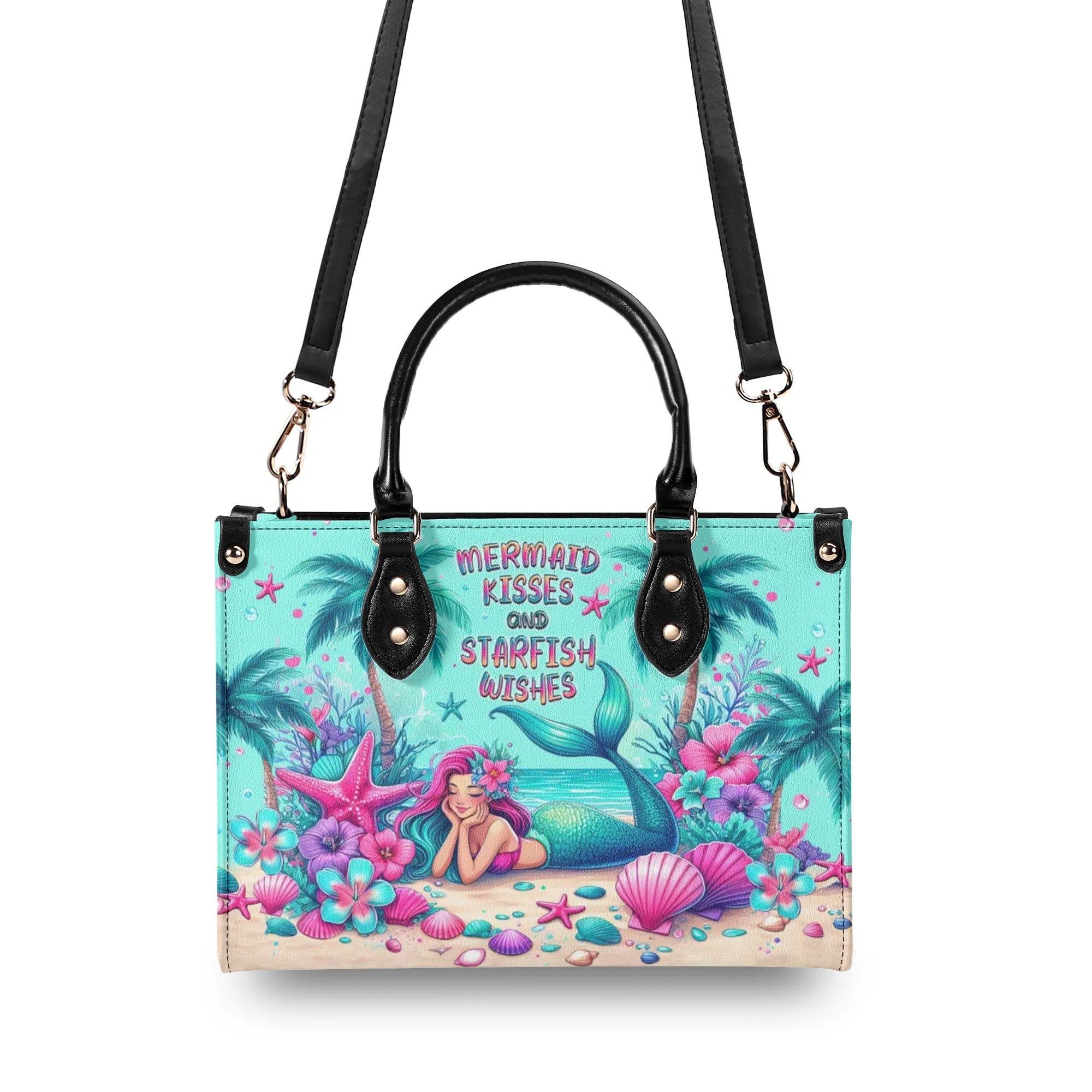 MERMAID KISSES AND STARFISH WISHES LEATHER HANDBAG - TLPQ2506245