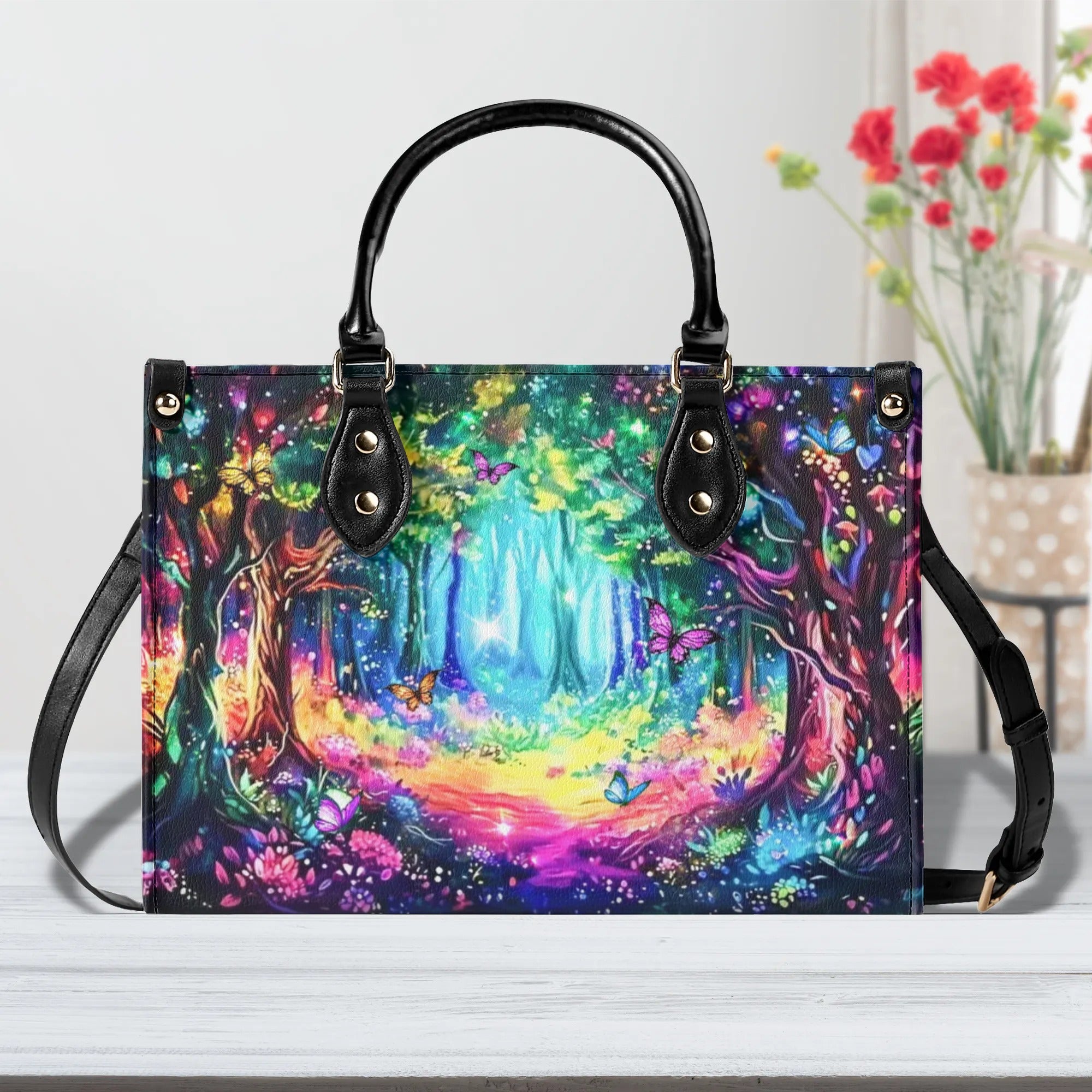 FANTASY FOREST MAGICAL FOREST LEATHER HANDBAG - YHLT2708242