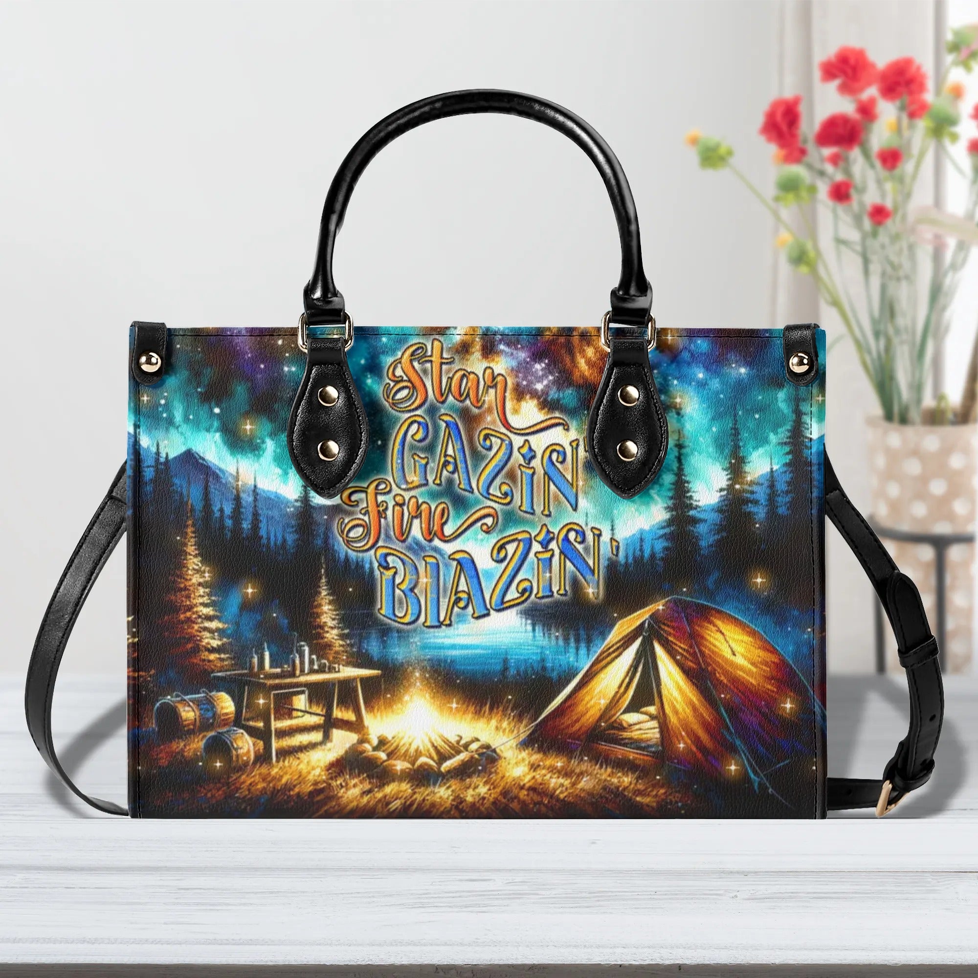 STAR GAZIN' FIRE BLAZIN' LEATHER HANDBAG - YHDU1807241