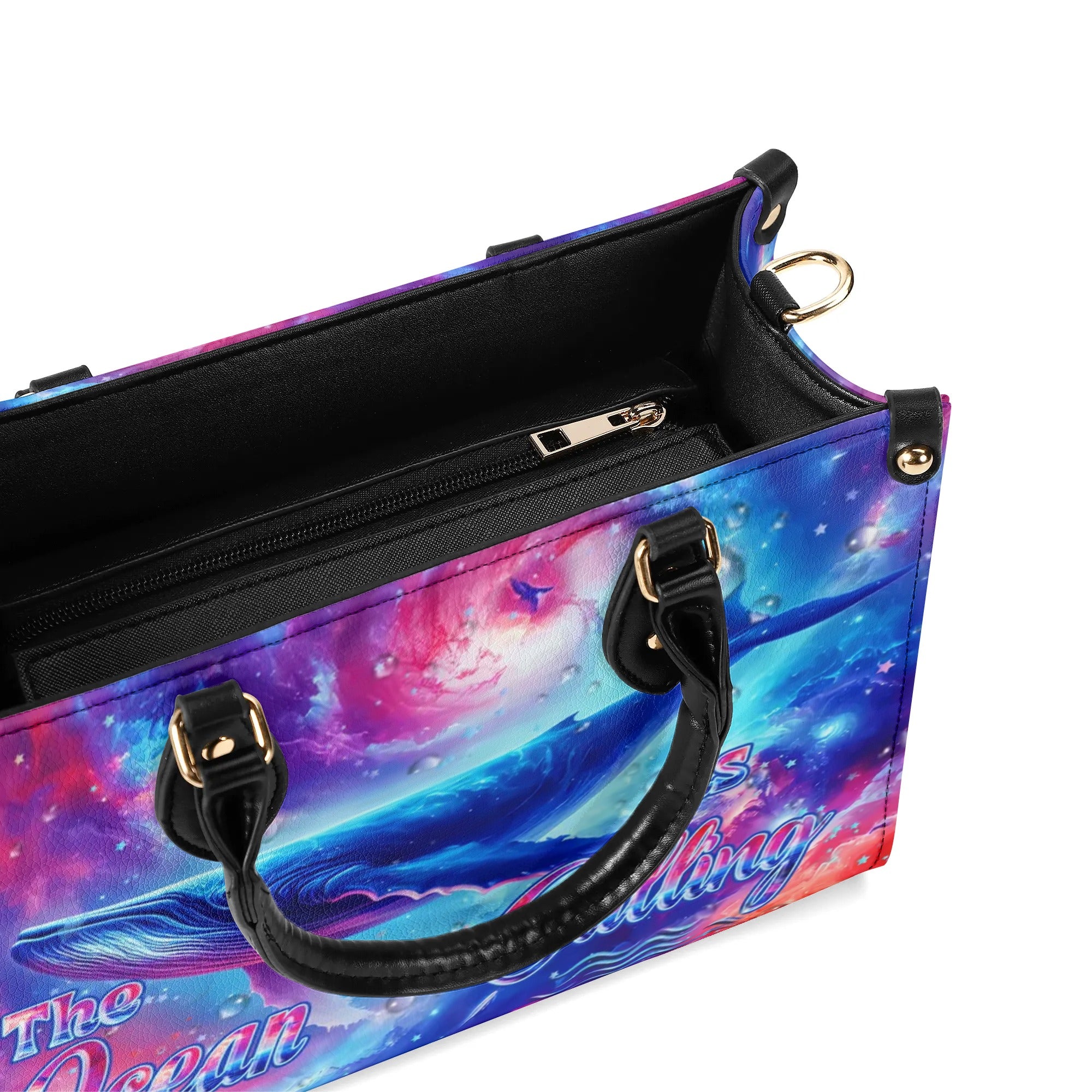 THE OCEAN IS CALLING WHALE LEATHER HANDBAG - YHHN1906244