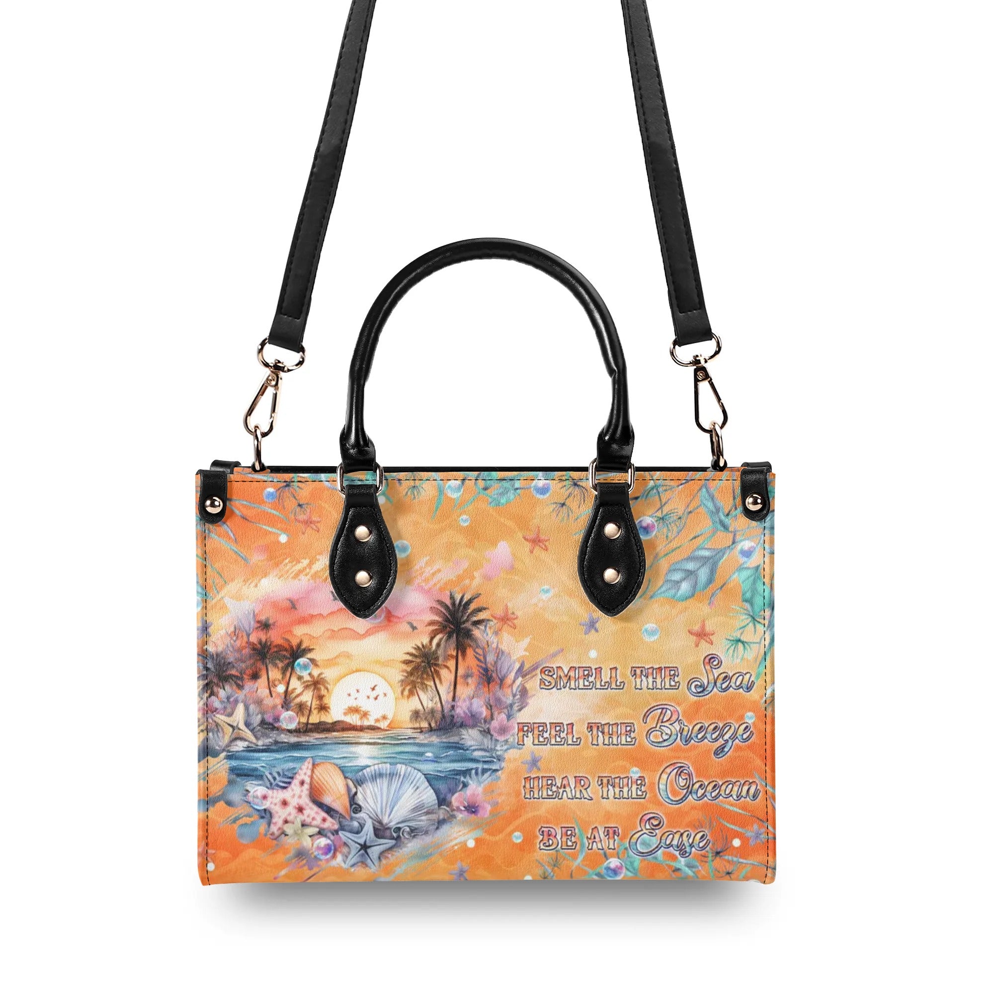 SMELL THE SEA FEEL THE BREEZE TURTLE LEATHER HANDBAG - TLPQ1308244