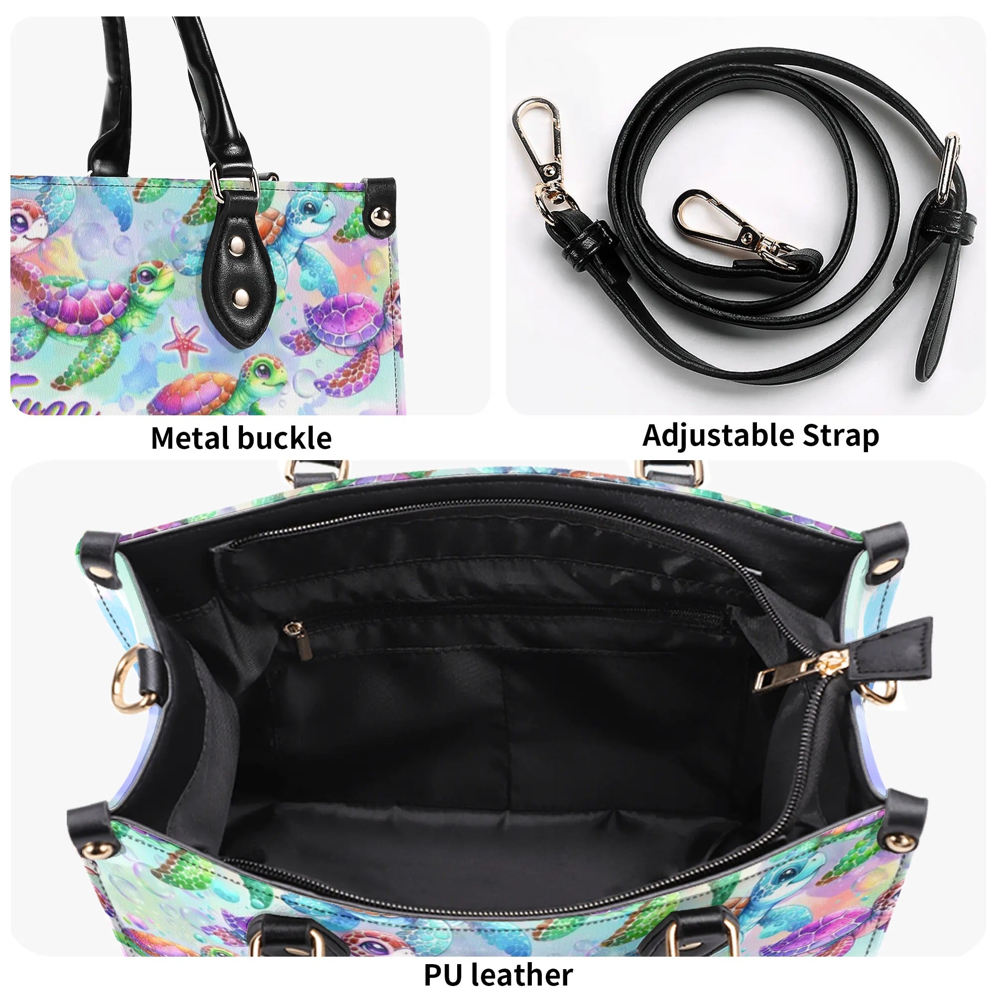 AS FREE AS THE OCEAN TURTLE LEATHER HANDBAG - YHLT1306244