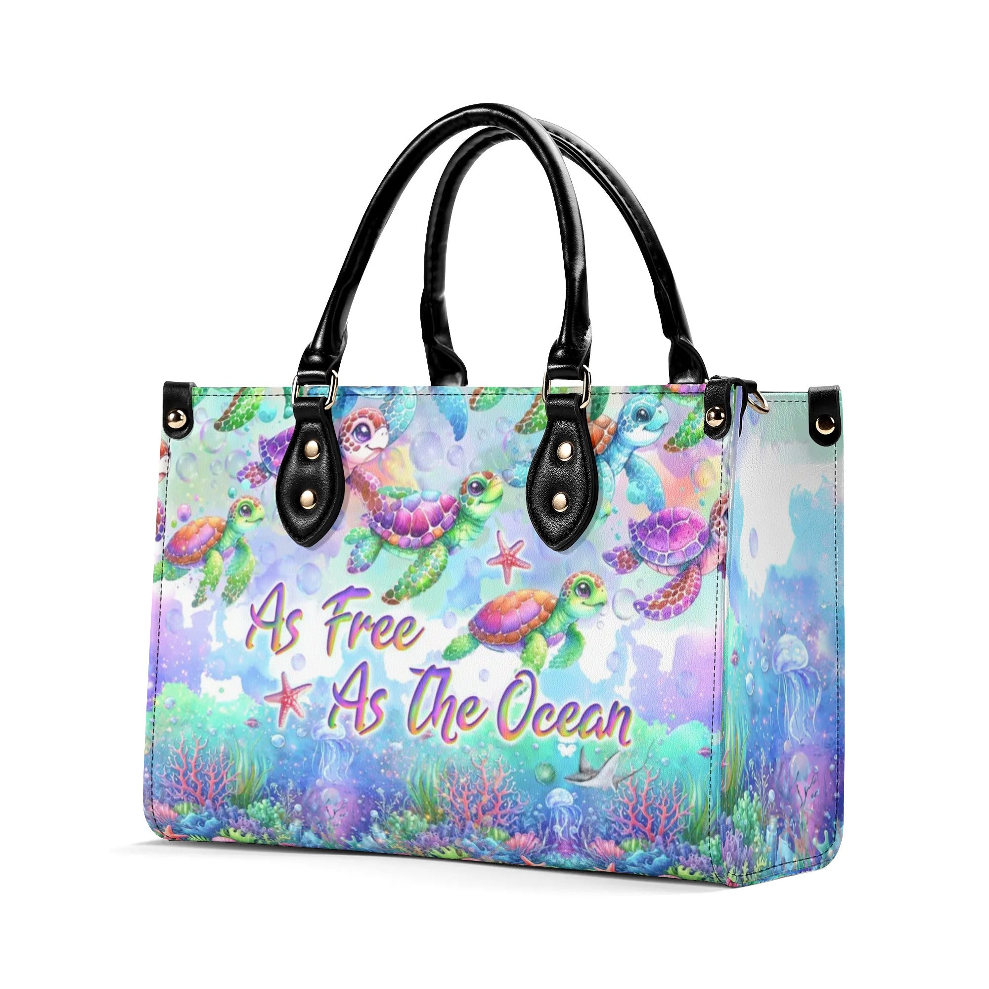 AS FREE AS THE OCEAN TURTLE LEATHER HANDBAG - YHLT1306244