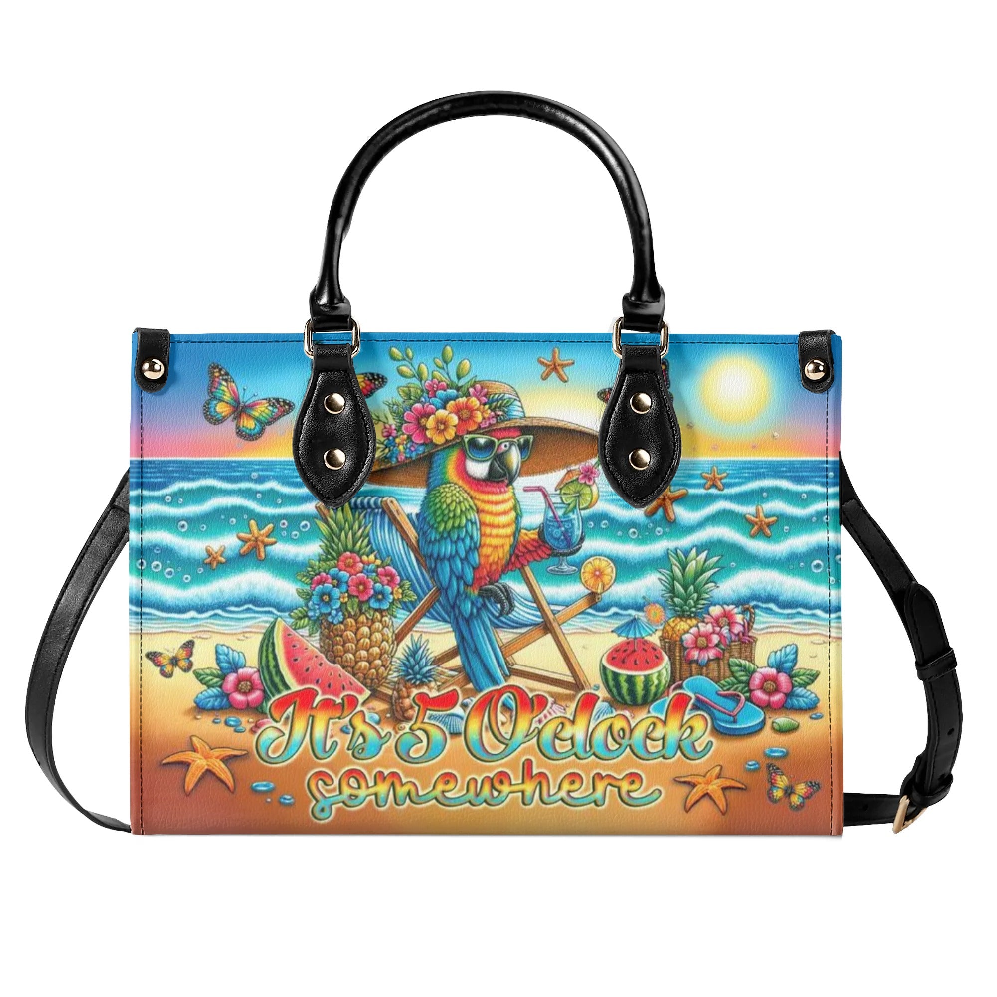 IT'S 5 O'CLOCK SOMEWHERE PARROT LEATHER HANDBAG - TLNO0506243