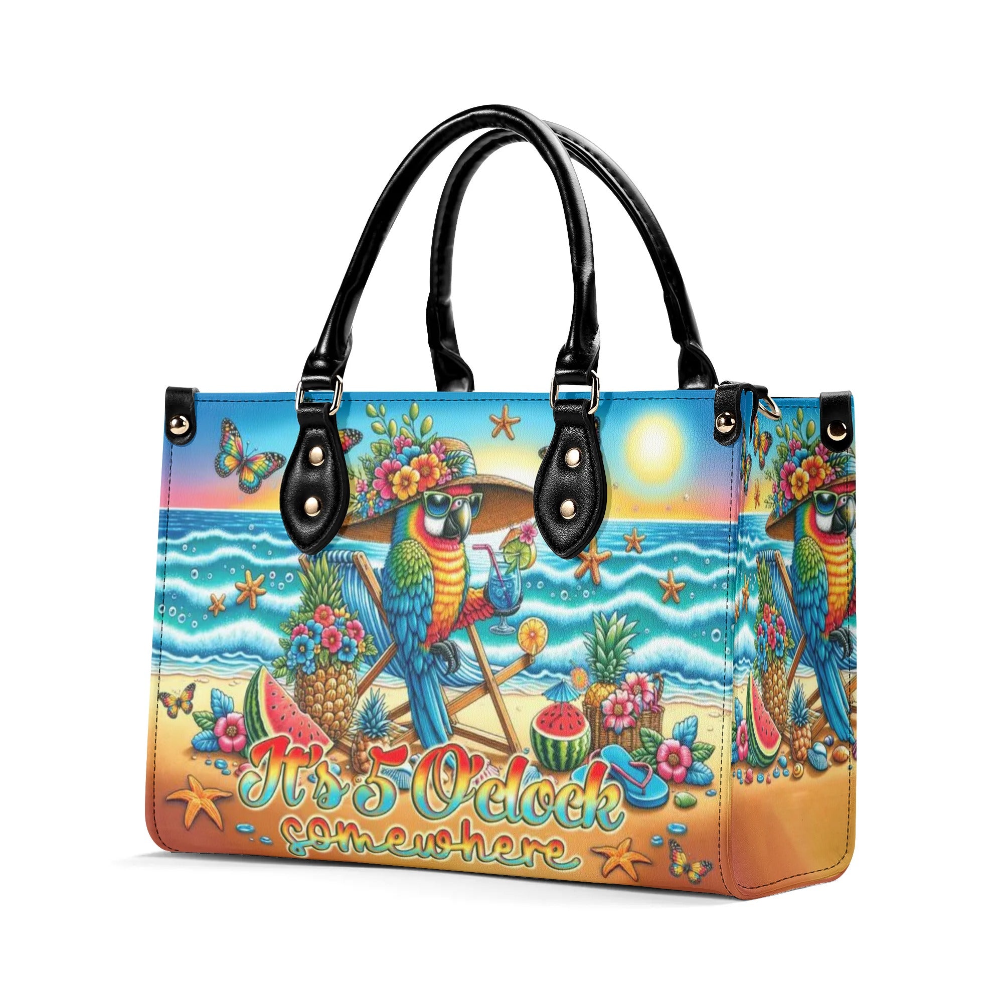 IT'S 5 O'CLOCK SOMEWHERE PARROT LEATHER HANDBAG - TLNO0506243