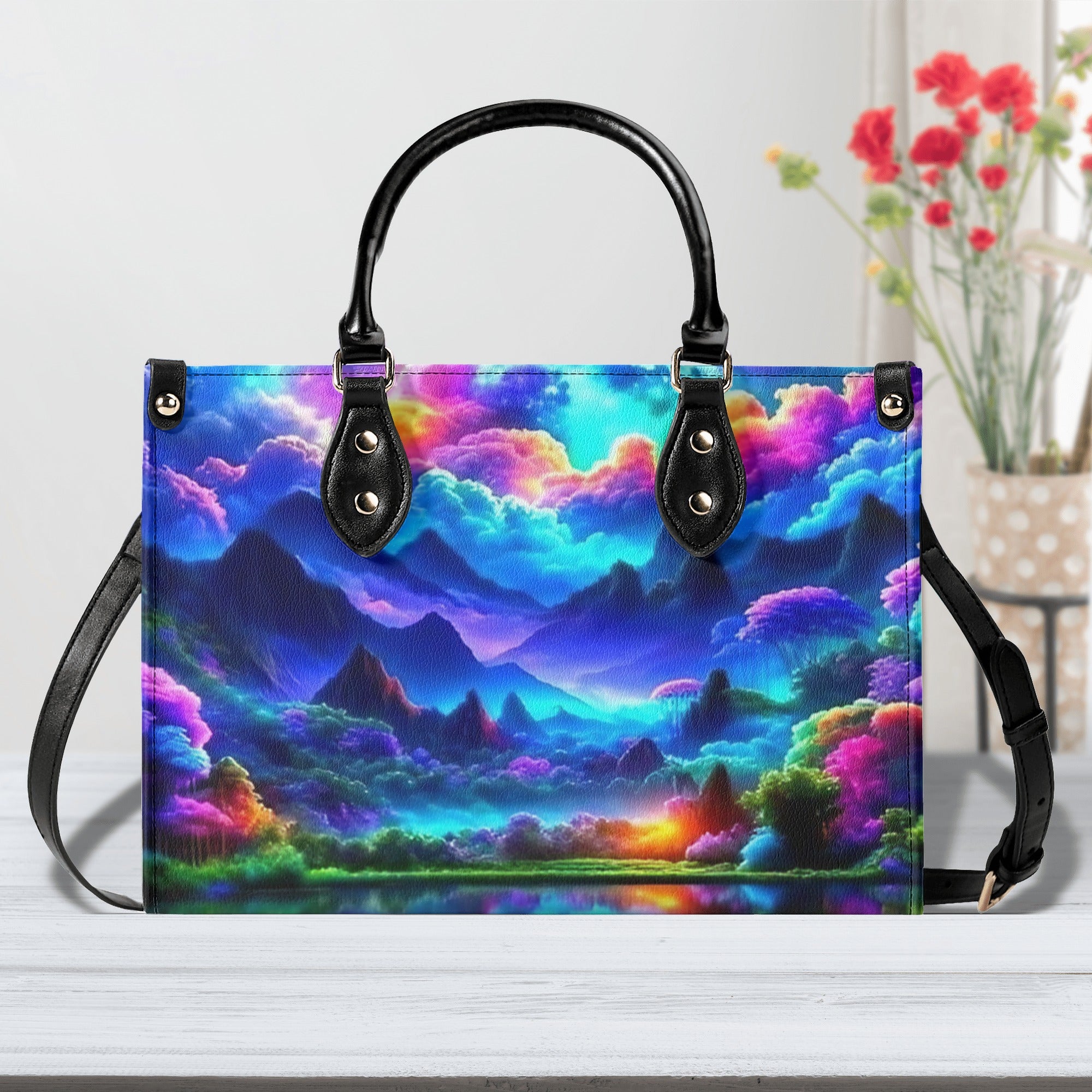 GLOWING NATURE SCENE LEATHER HANDBAG - YHLT2412244